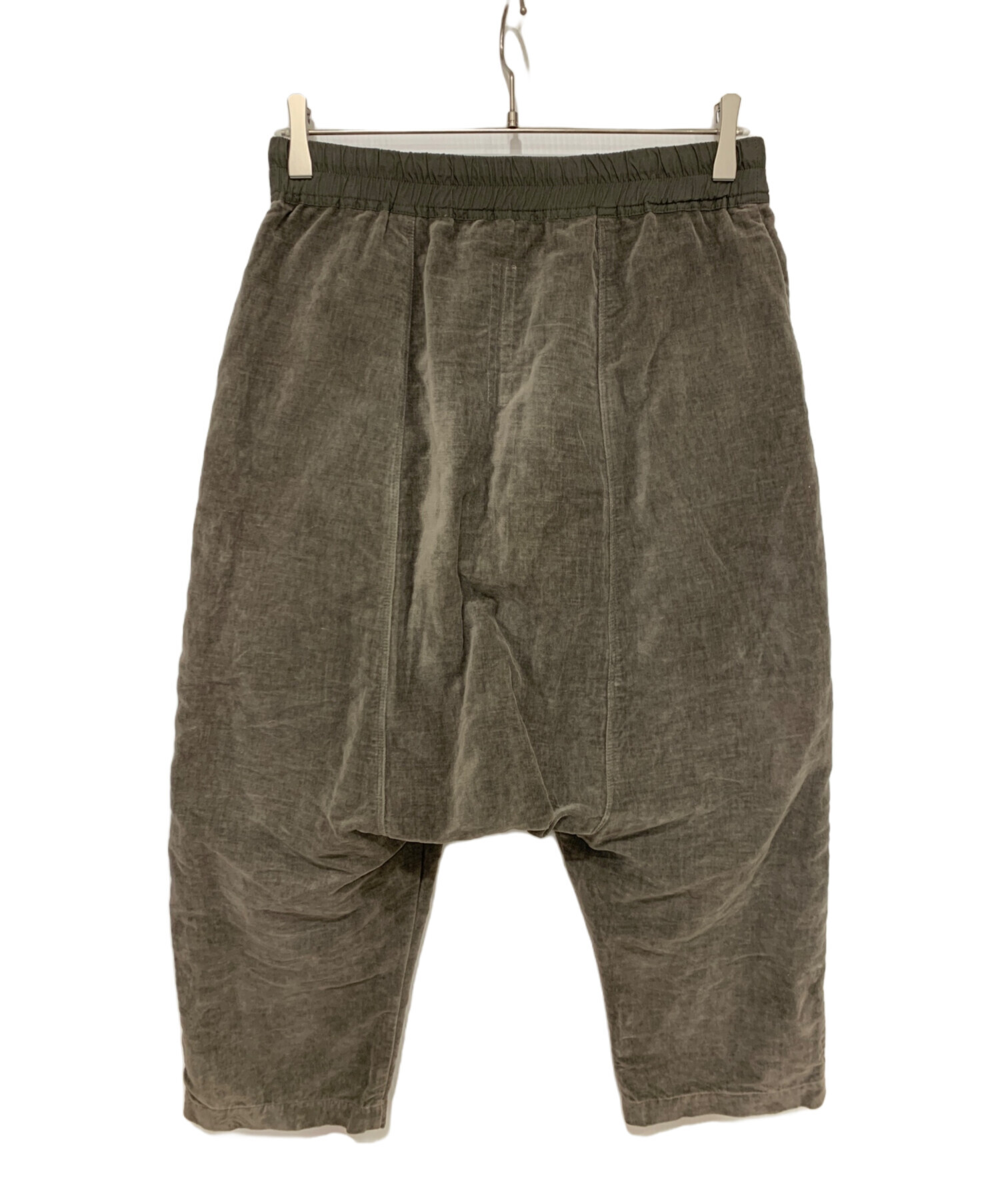 【美品】Rick Owens サルエルハーフパンツ グレー イタリア製ウール混 美品】Rick Owens サルエルハーフパンツ グレー イタリア製