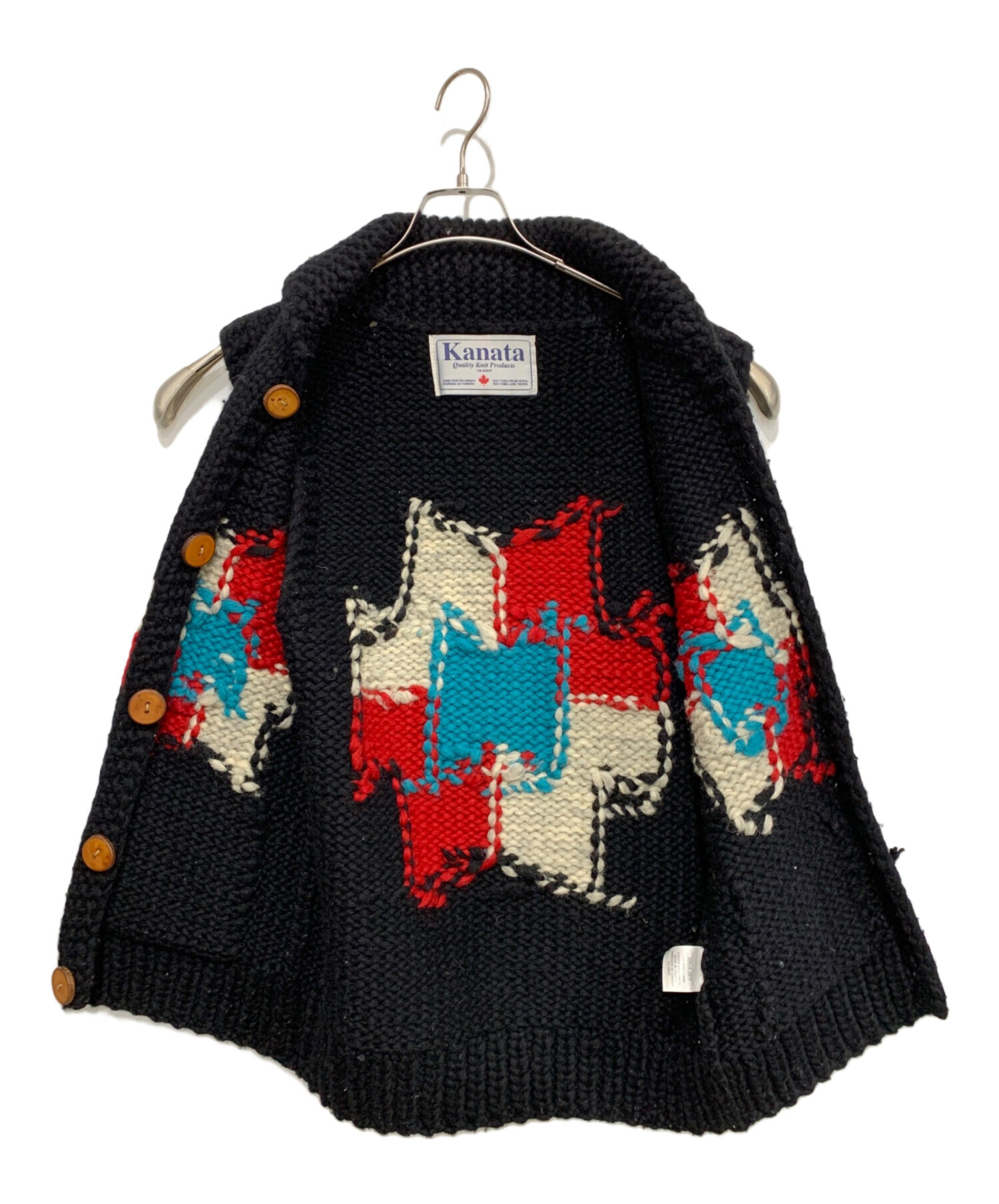 中古・古着通販】KANATA (カナタ) カウチンニットベスト ブラック