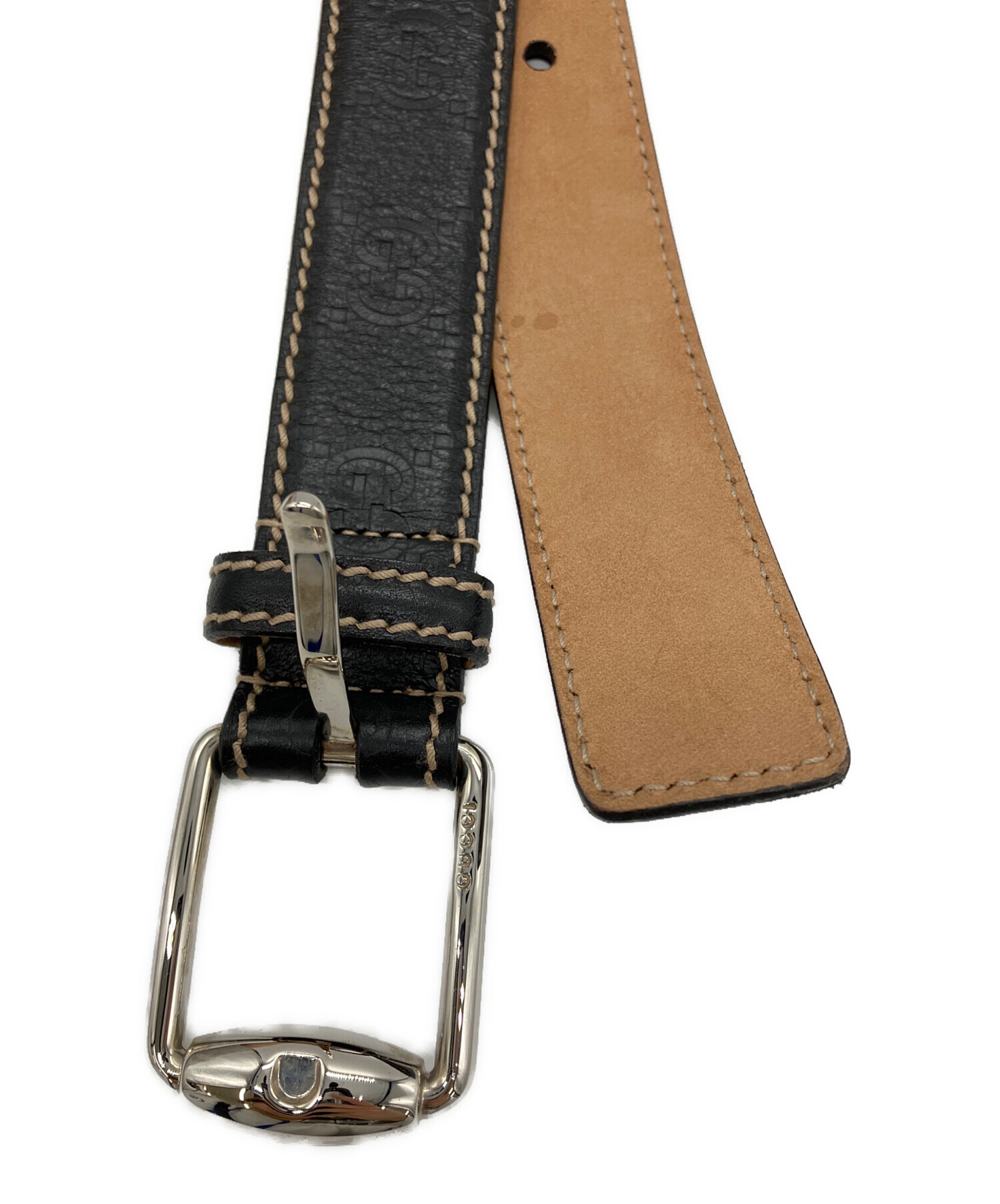 中古・古着通販】GUCCI (グッチ) レザーベルト ブラック｜ブランド
