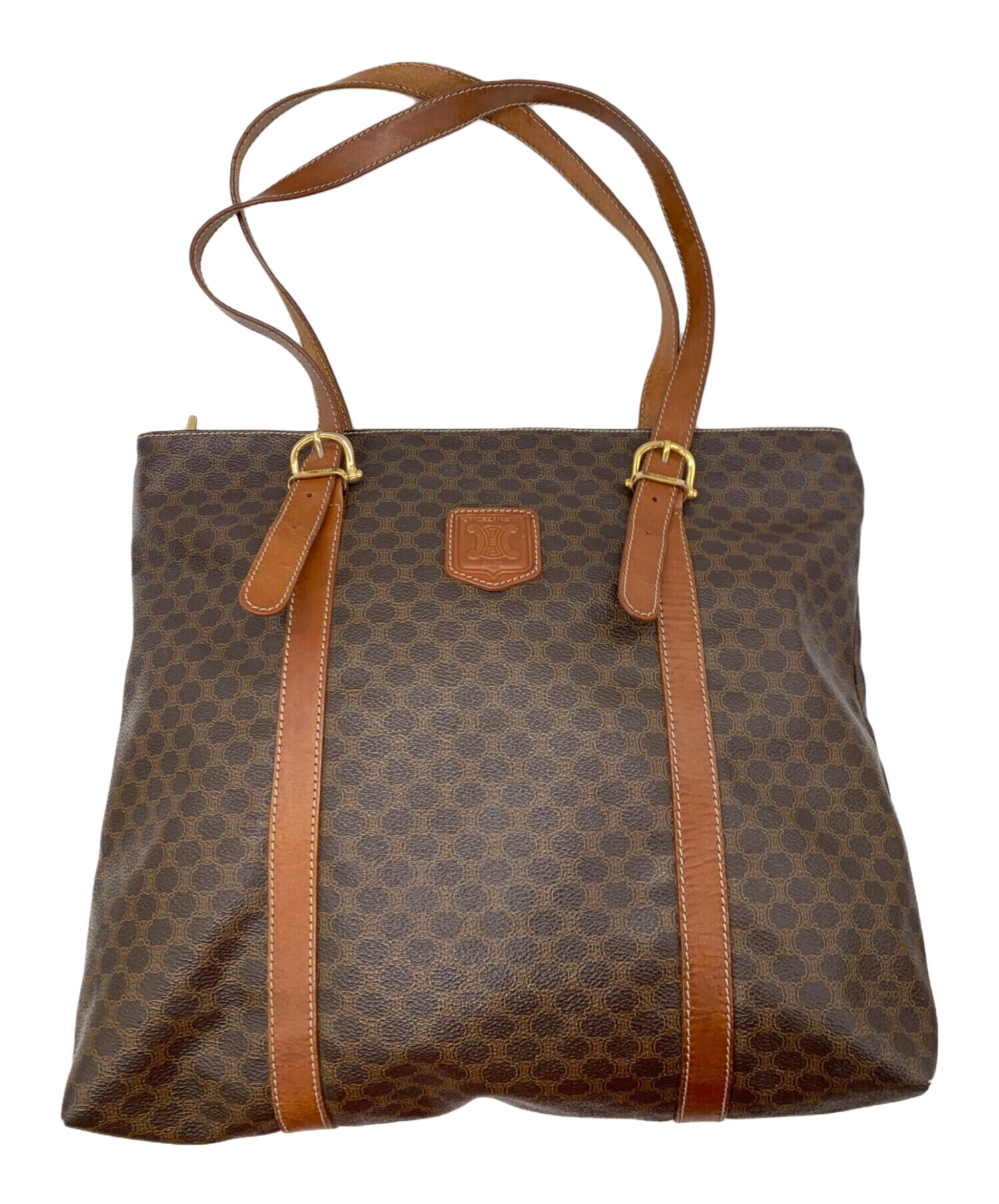 中古・古着通販】CELINE (セリーヌ) マカダム柄トートバッグ ブラウン 