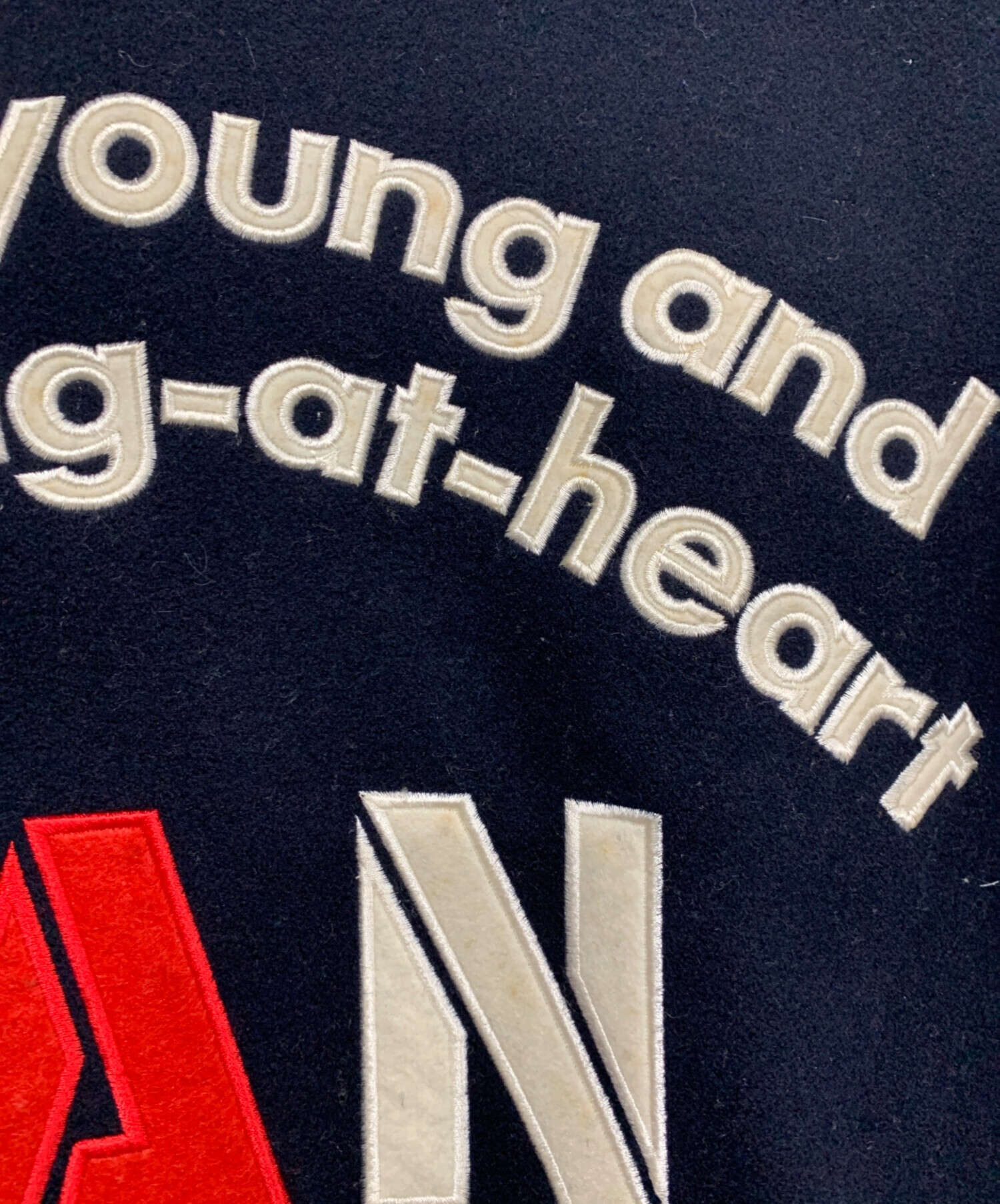 中古・古着通販】VAN (ヴァン) 袖レザー切替スタジャン ネイビー