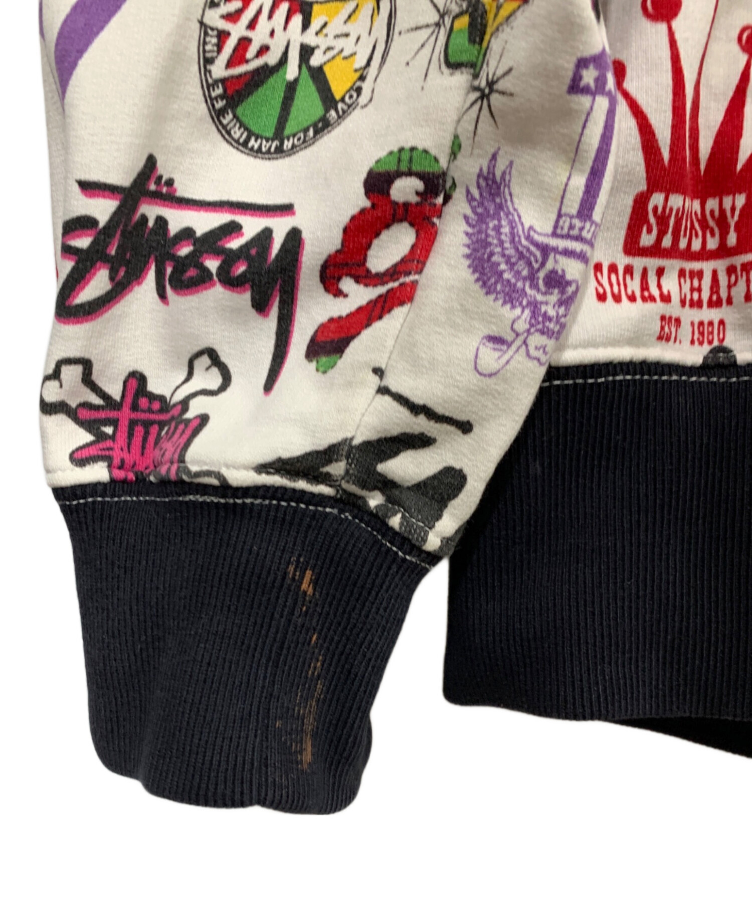 【ラスト】Stussy 　パーカー　古着　レア STUSSY(ステューシー) / パーカー/L/コットン/BLK | 古着の販売・通販