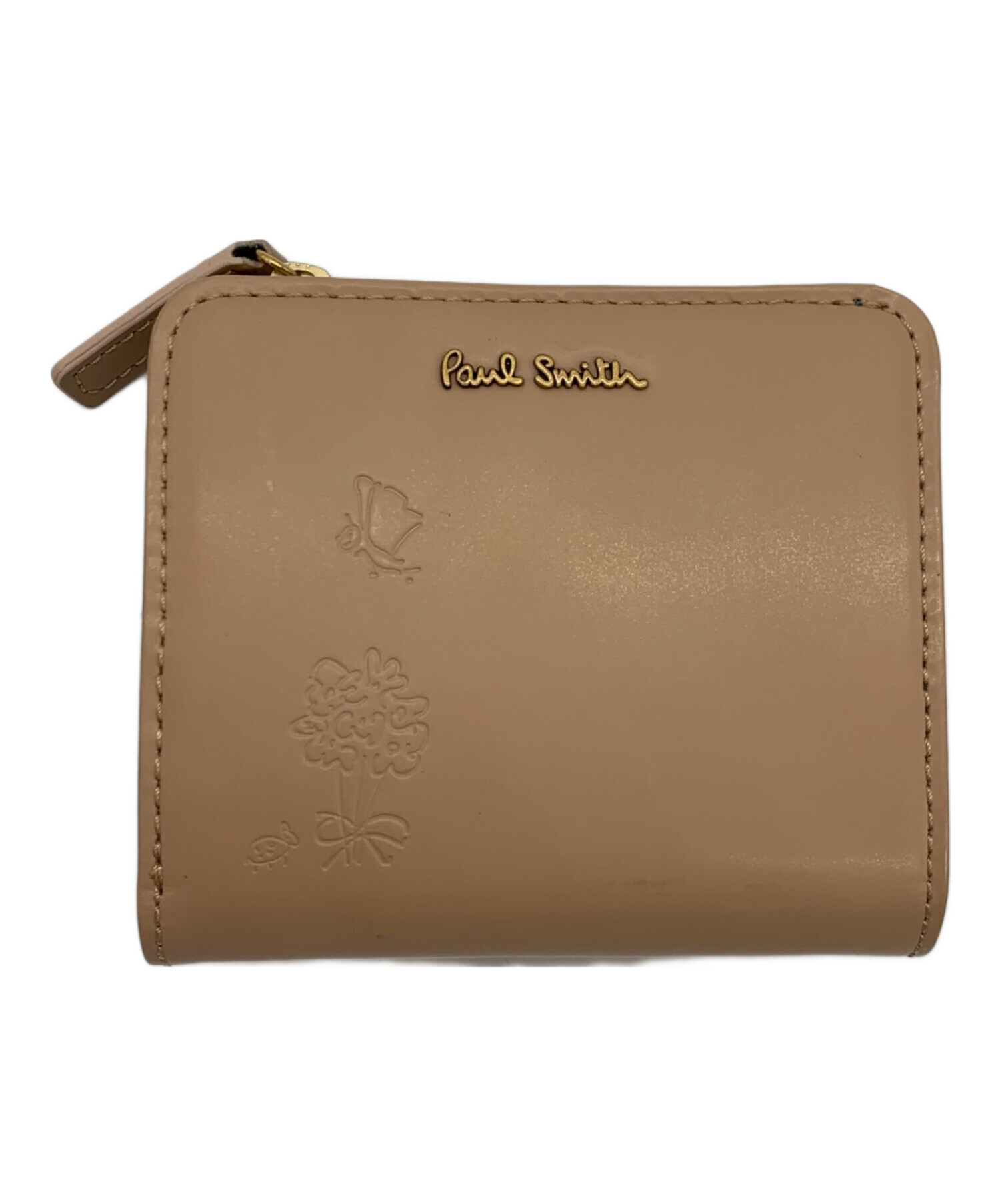 良品 Paul Smith 箱付 ベージュ レディース 折り財布 6348 良品 Paul Smith 箱付 ベージュ レディース 折り財布 6348