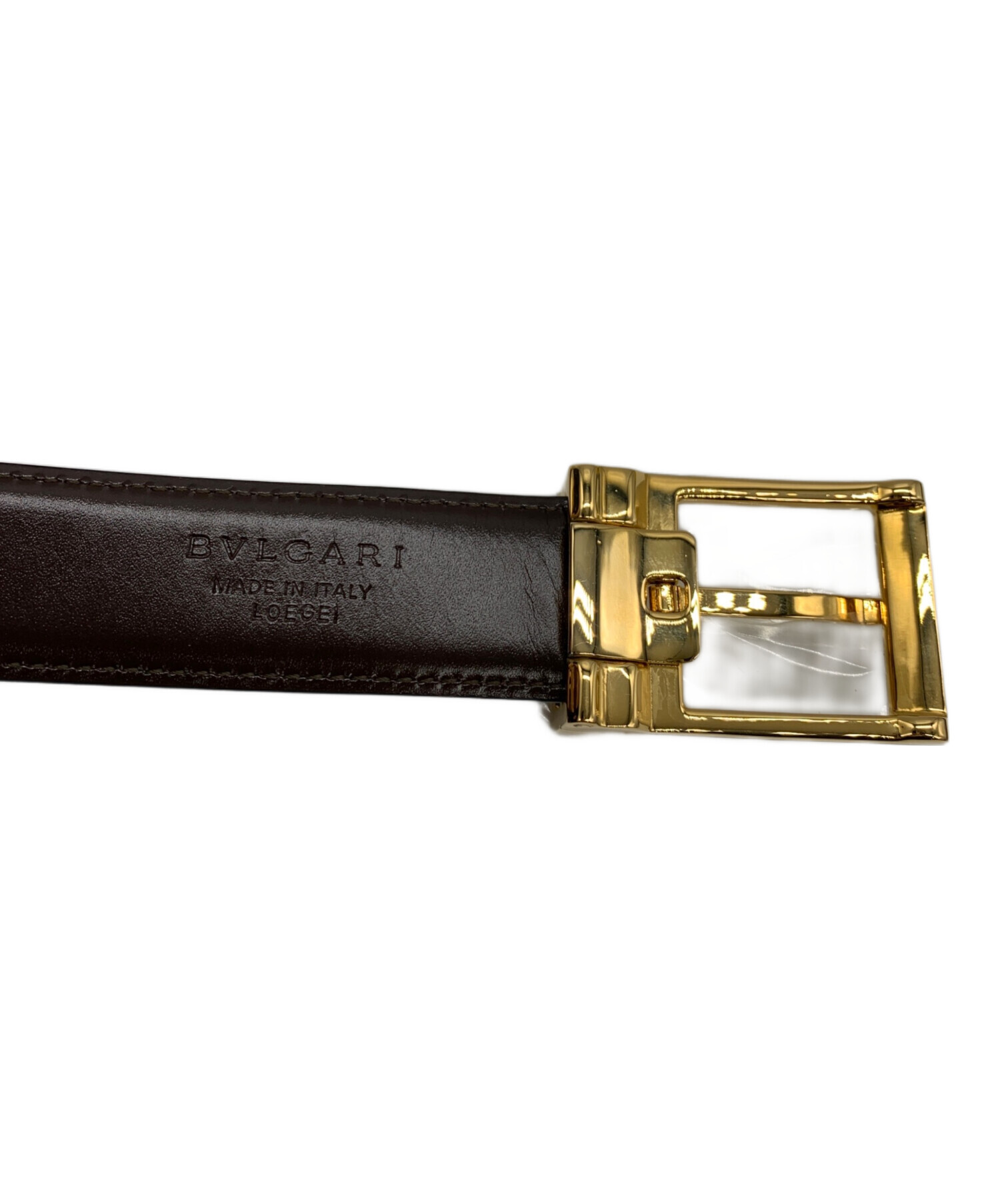 中古・古着通販】BVLGARI (ブルガリ) レザーベルト ブラック×ブラウン 