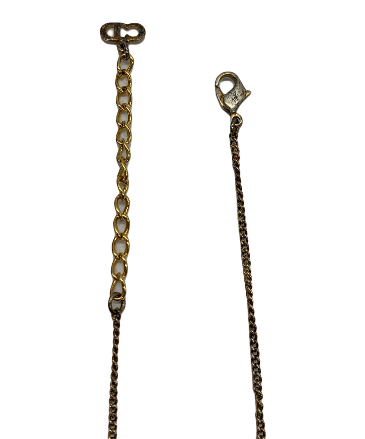 vintage Dior ゴールド ネックレス sv925 レトロ 古着 F14 Christian Dior クリスチャンディオール ロゴ ネックレス ゴールド系