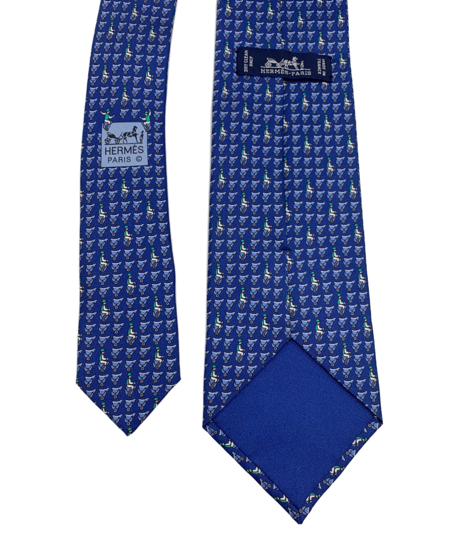 買蔵/1円～/未使用品 エルメス ネクタイ ブルー系 シルク メンズ スーツ Yシャツ ジャケット タイ ビジネス 絹 プレゼント ギフト 青 utzz HERMES エルメス H柄 青系 メンズ シルク100％ ネクタイ 未使用 銀蔵