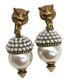 美品 GUCCI タイガーヘッド ゴールド イヤリング イヤークリップ