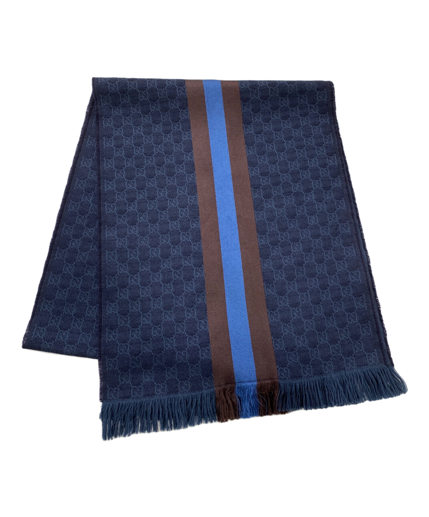 新品未使用品✨GUCCI マフラー ブラウン ネイビー 中古・古着通販】GUCCI (グッチ) マフラー ネイビー｜ブランド・古着