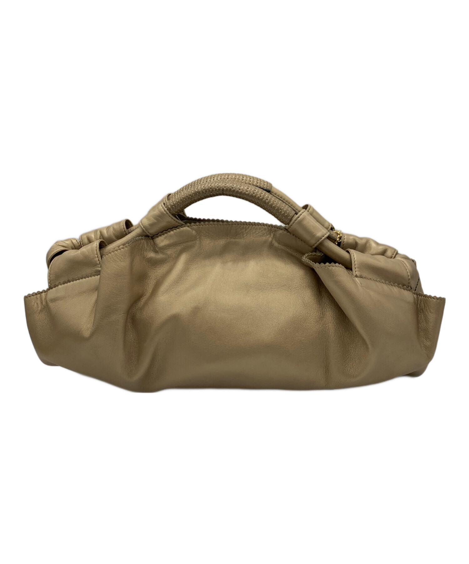 中古・古着通販】LOEWE (ロエベ) ナッパアイレハンドバッグ ゴールド 