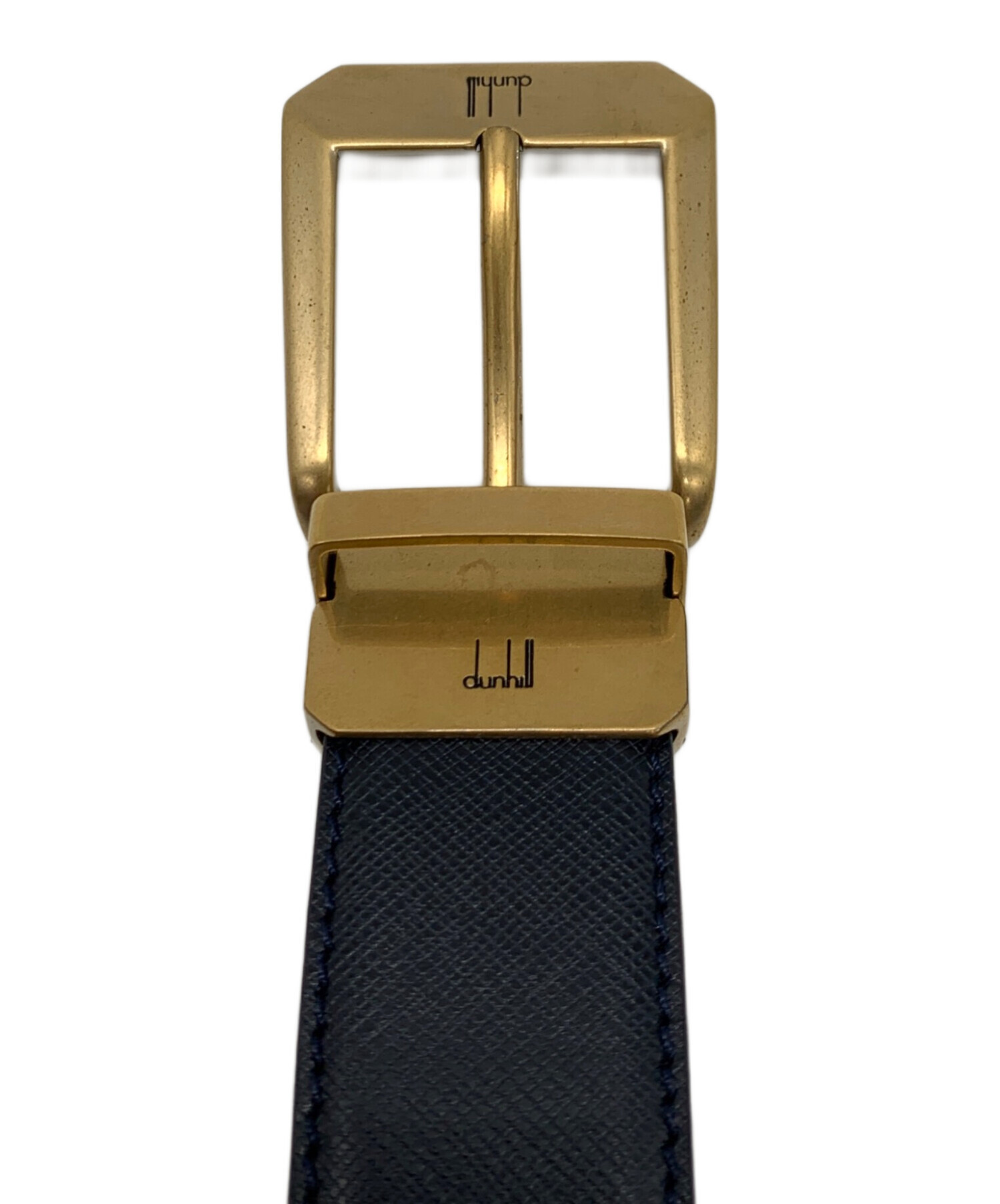 【X'masセール★30%OFF】ダンヒル Dunhill ベルトロゴプレート ブラック ゴールド レディース 中古 中古・古着通販】dunhill (ダンヒル) レザーベルト ブラック×ブラウン