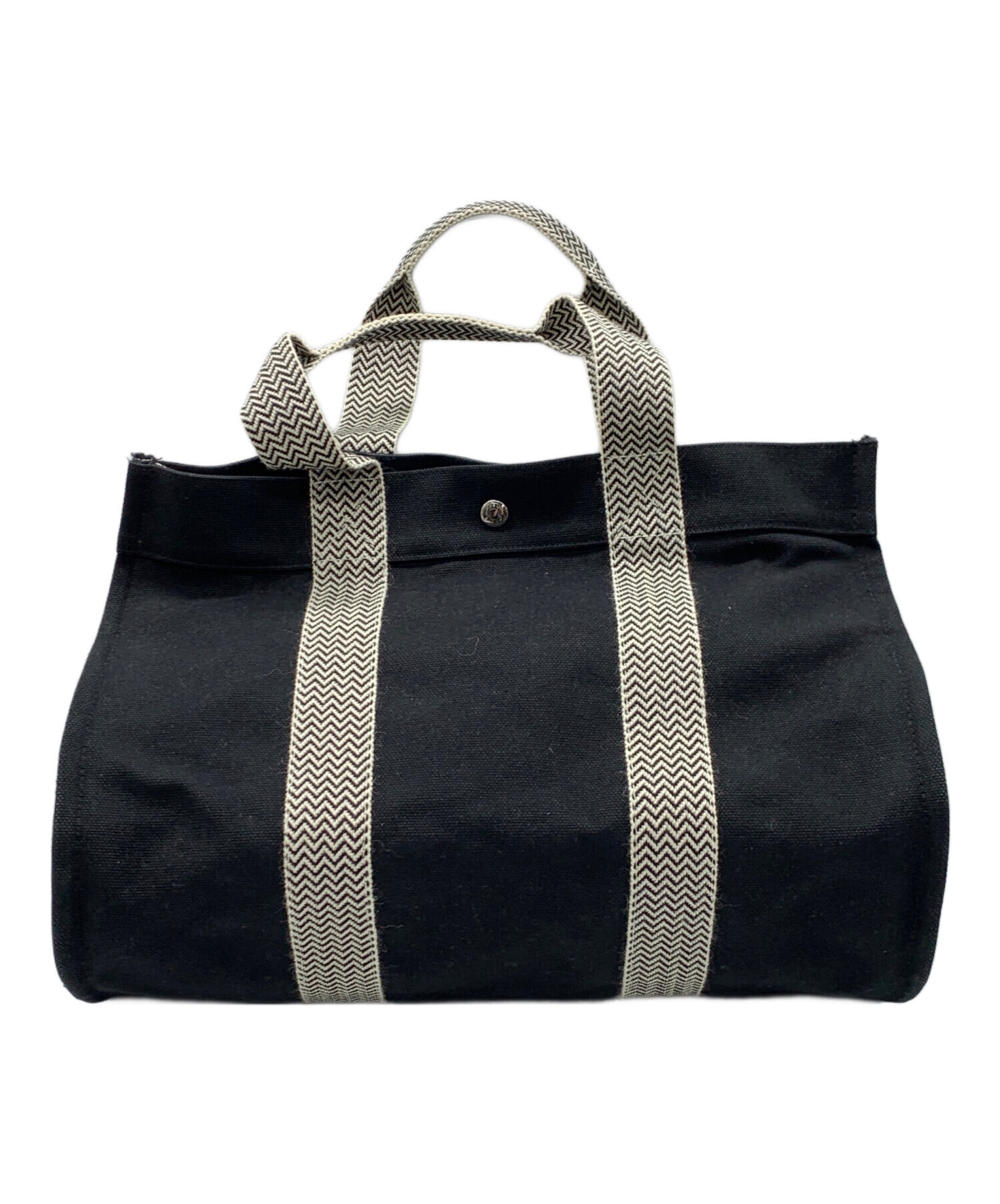 HERMES エルメス キャンバス トートバッグ HERMES エルメス トートバッグ Hアンビエ 27 PM エクリュ/黒(ブラック
