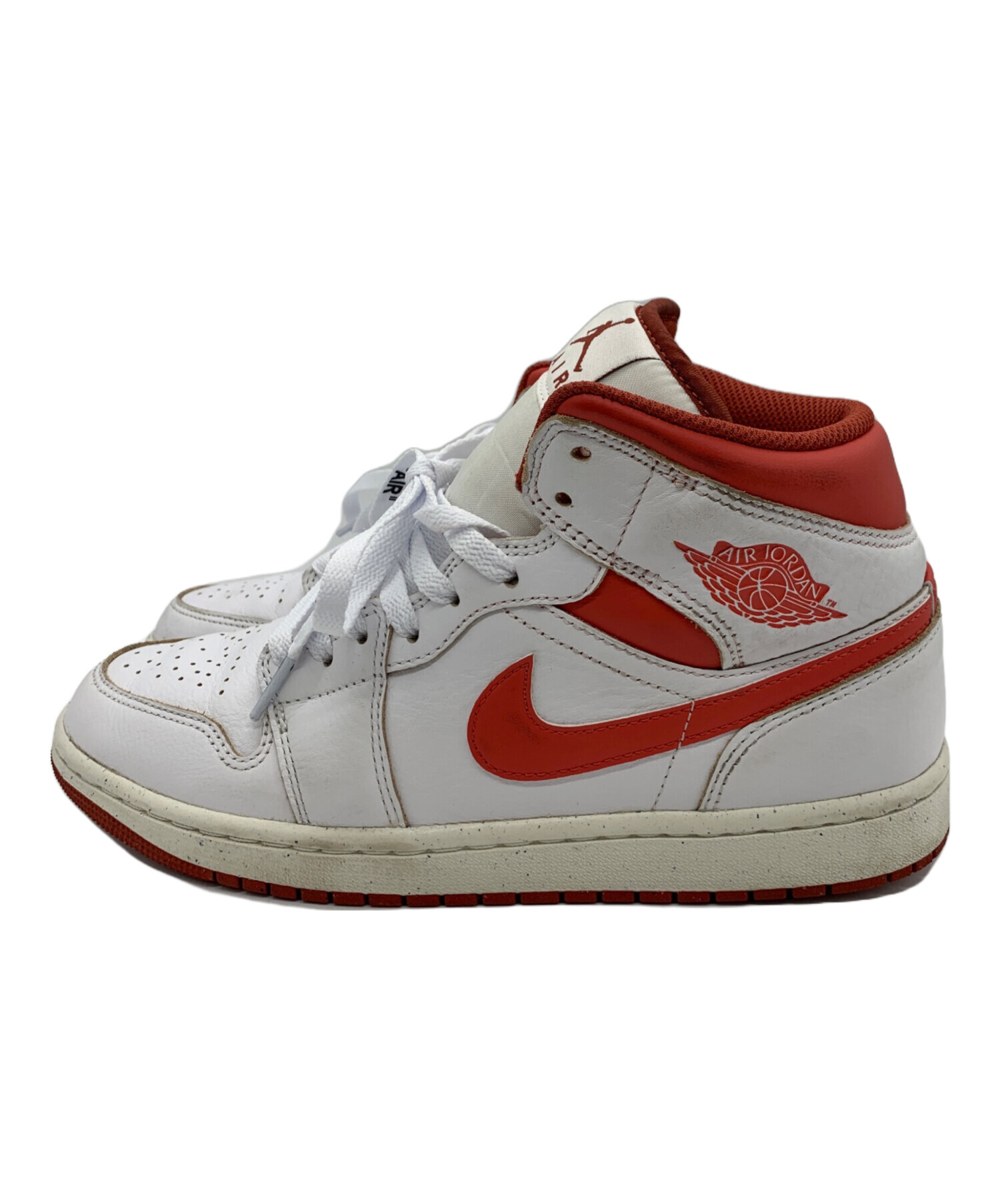 中古・古着通販】NIKE (ナイキ) AIR JORDAN 1 MID SE ホワイト×レッド 