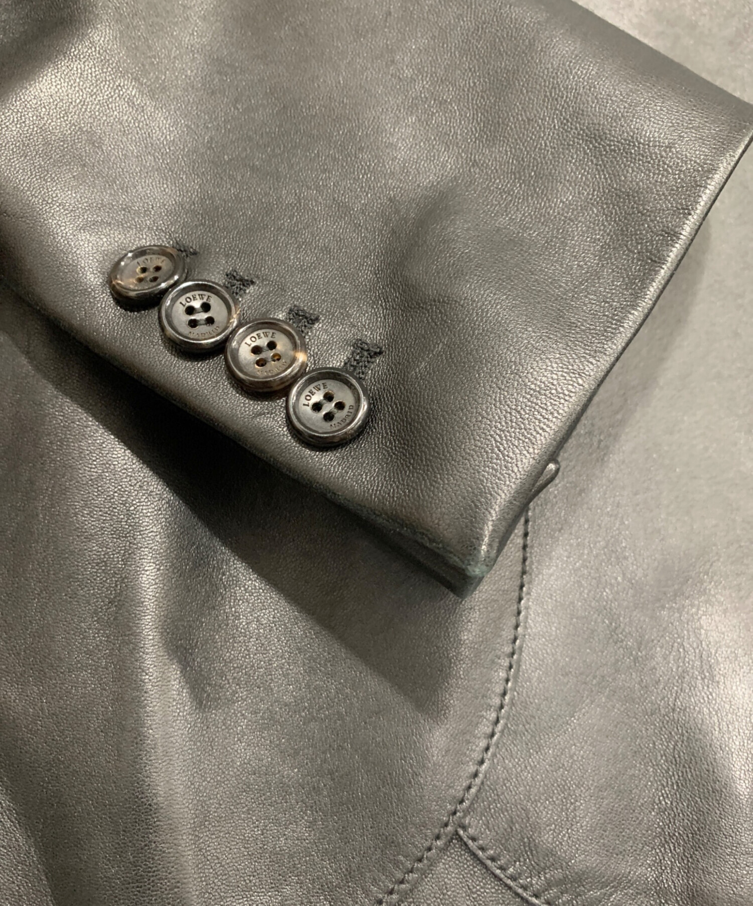 中古・古着通販】LOEWE (ロエベ) ラムレザージャケット ブラック