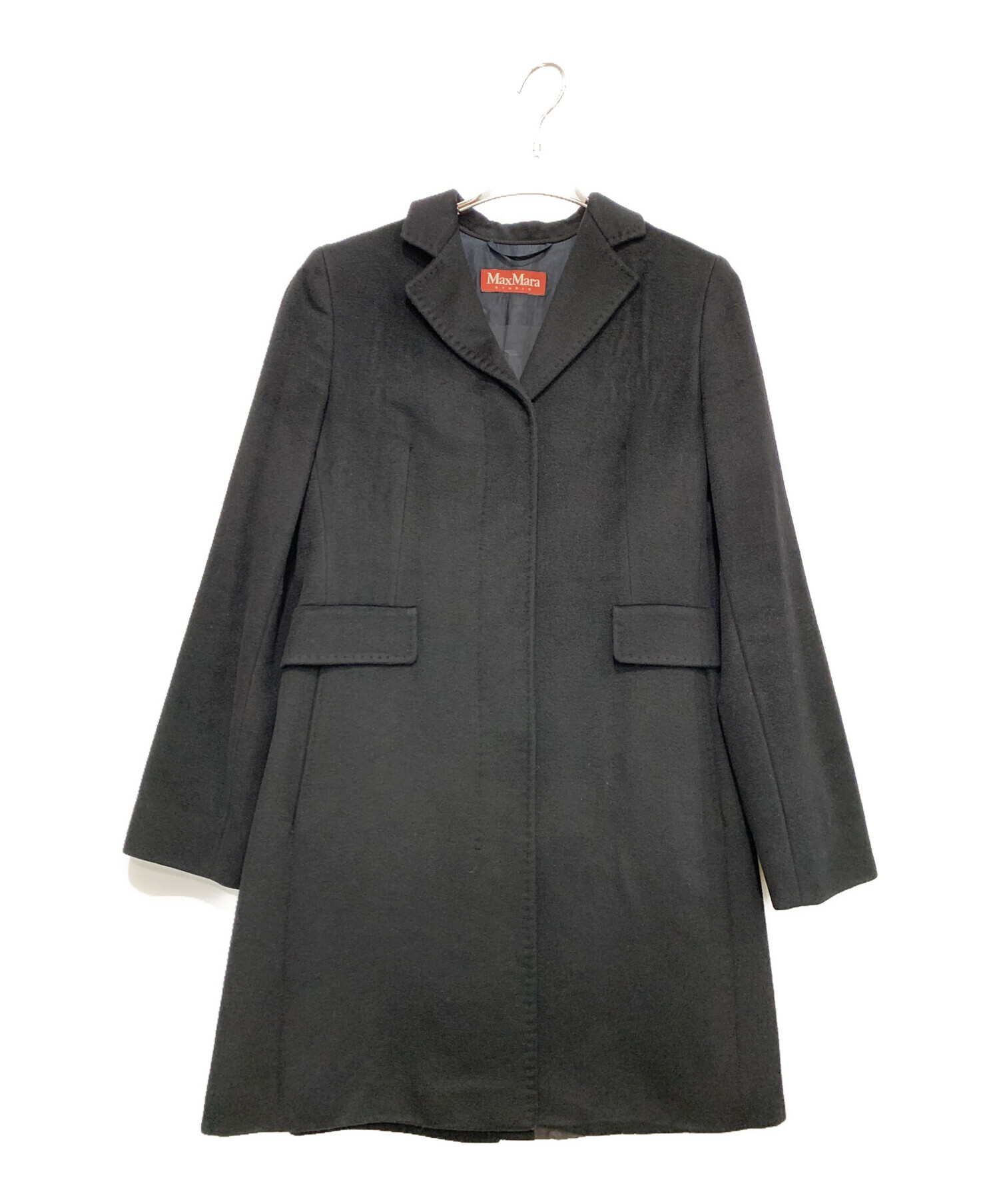 MaxMara ブラック チェスターコート 中古・古着通販】MaxMara (マックスマーラ) チェスターコート