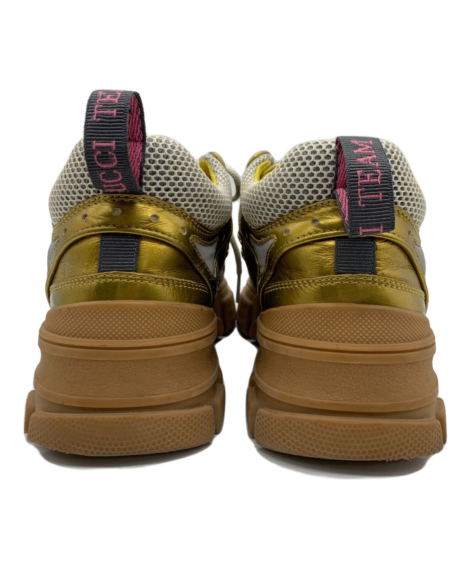 中古・古着通販】GUCCI (グッチ) スニーカー ゴールド サイズ:37