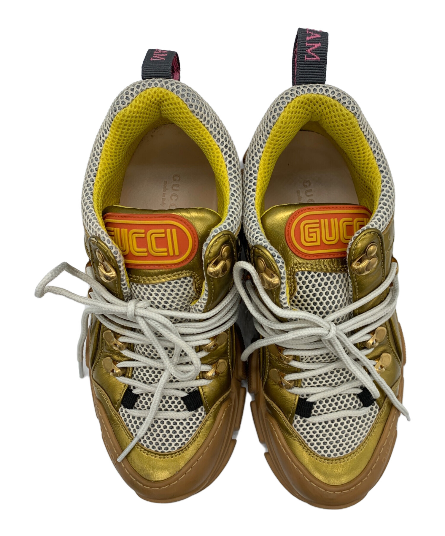 中古・古着通販】GUCCI (グッチ) スニーカー ゴールド サイズ:37