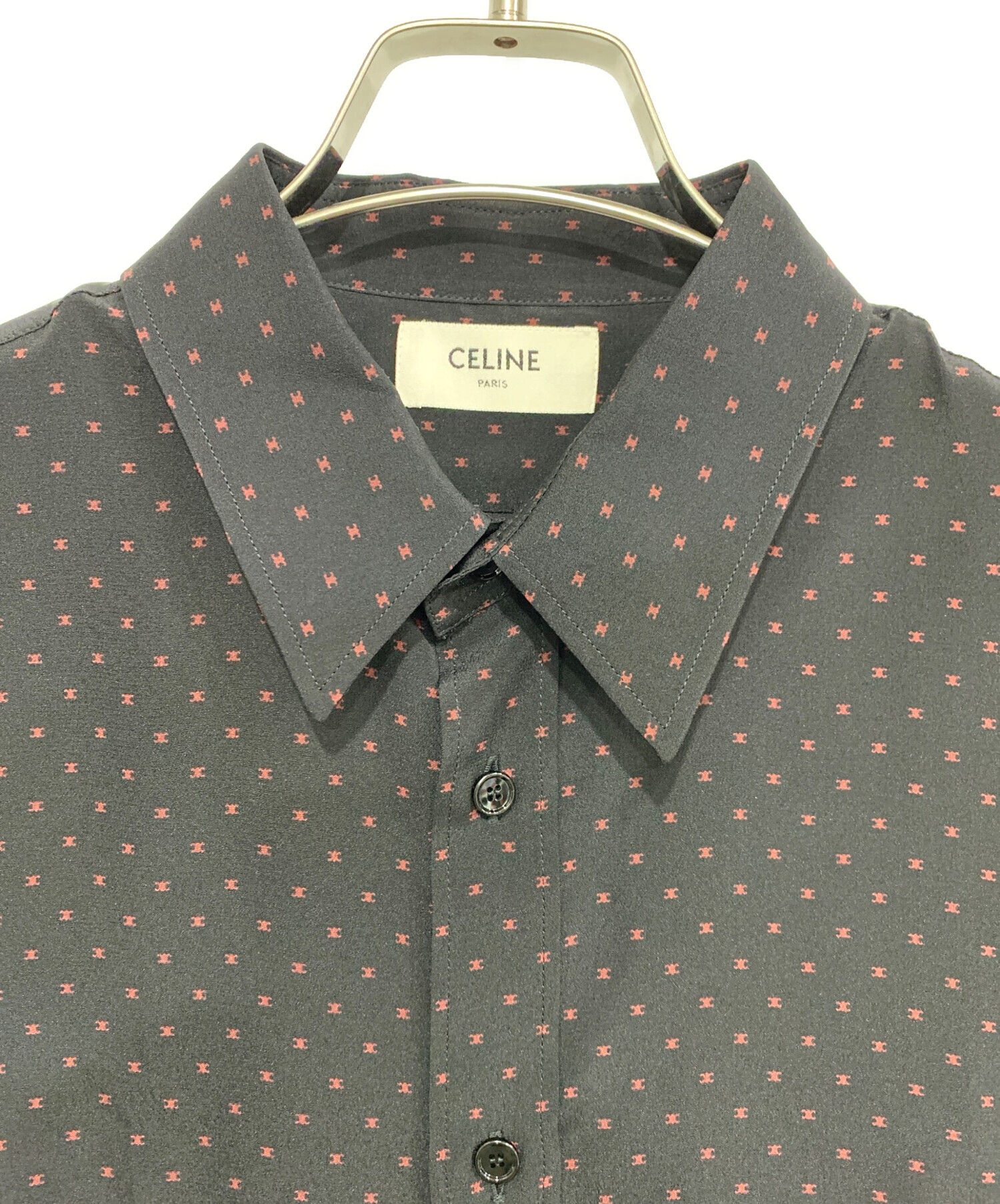 美品 CELINE セリーヌ ビンテージ チャイナボタン 長袖 シルクシャツ ブラウス サイズ40 ブラック レディース 古着 中古 USED 中古・古着通販】CELINE (セリーヌ) 長袖シャツ ブラック サイズ:37 未