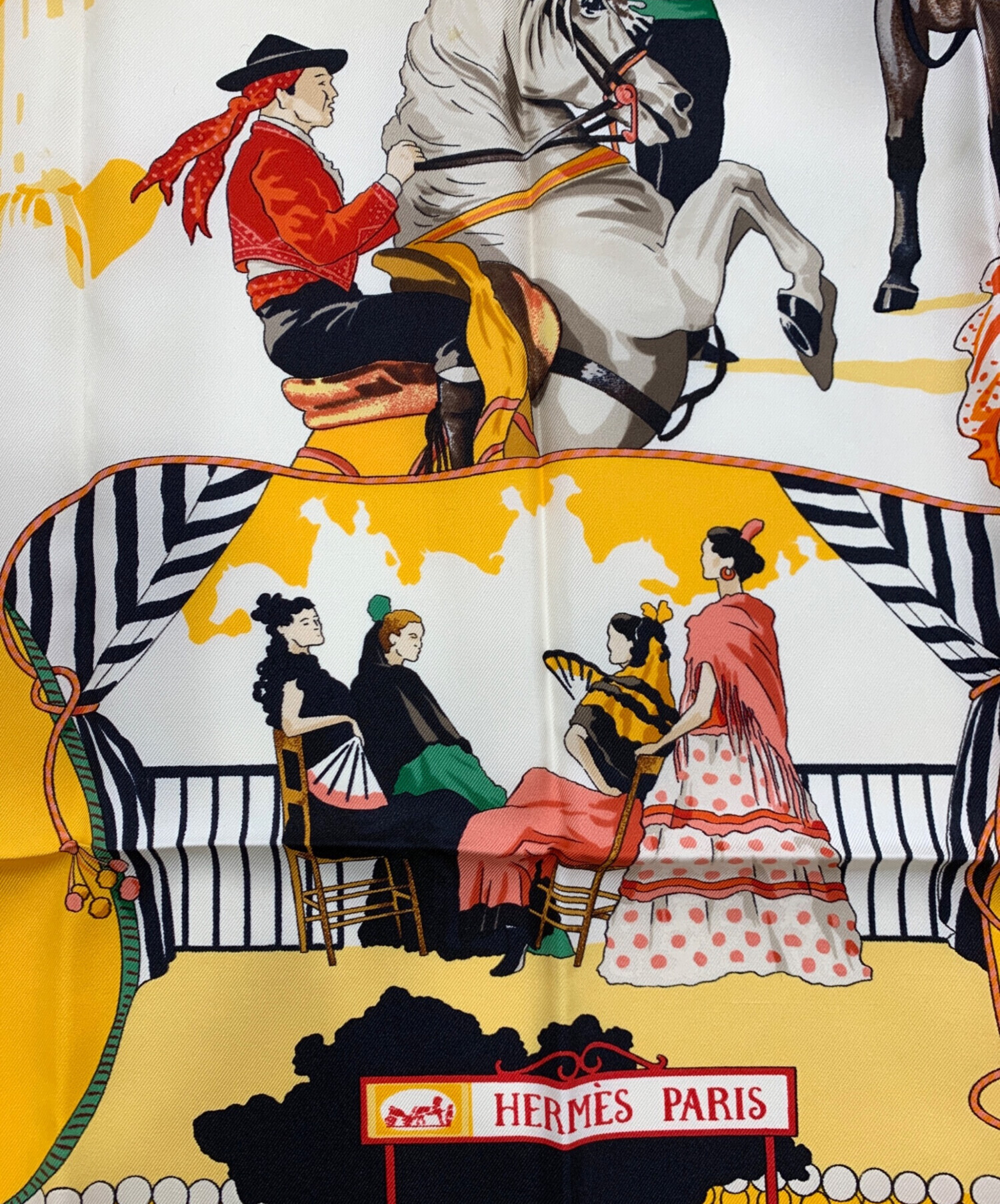 中古・古着通販】HERMES (エルメス) スカーフ イエロー×ブラック