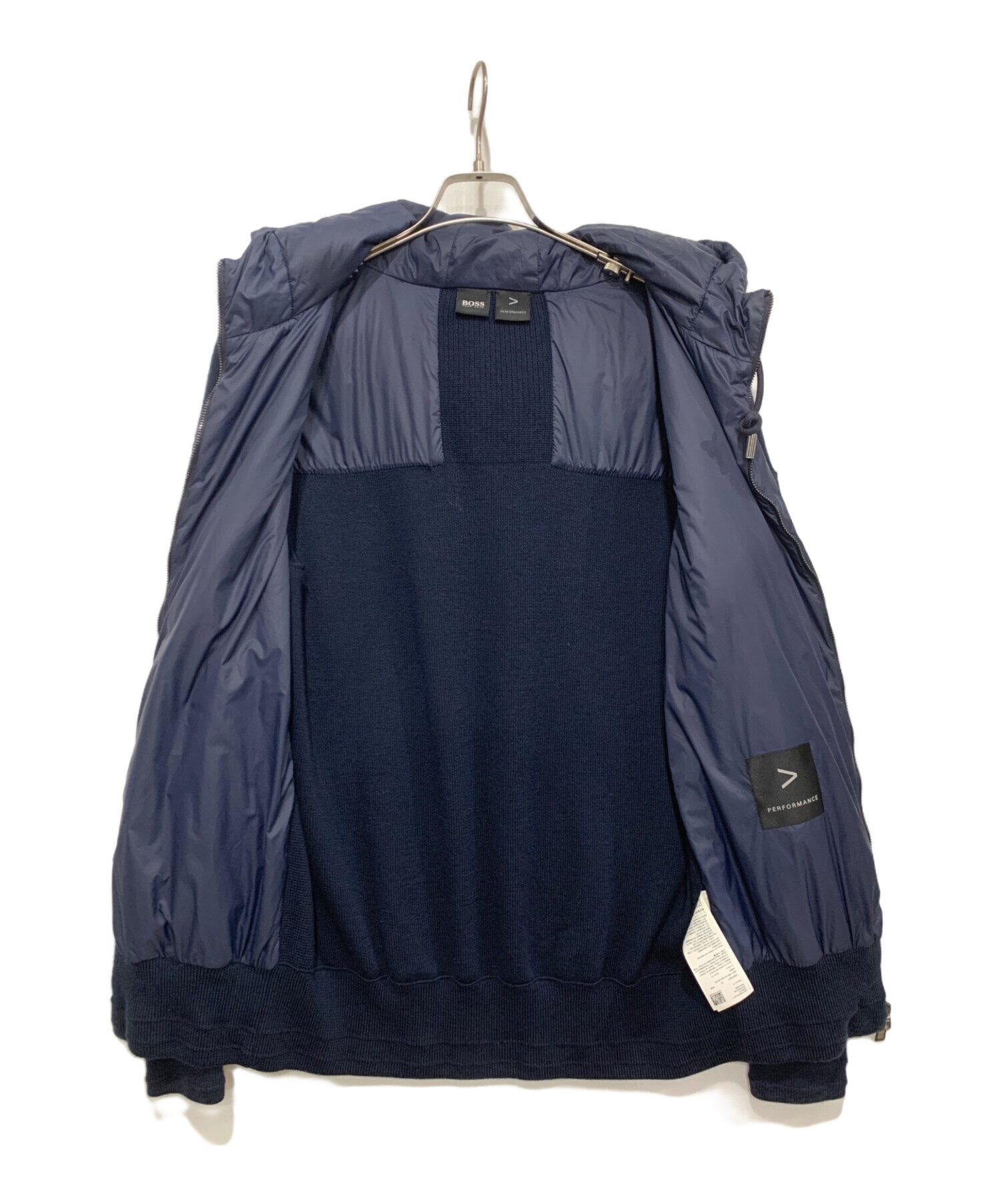 【未使用】　完売品　hugo boss ジャケット　ニット　ナイロン HUGOBOSS (ヒューゴボス) フード ニット切り替え フロントナイロン