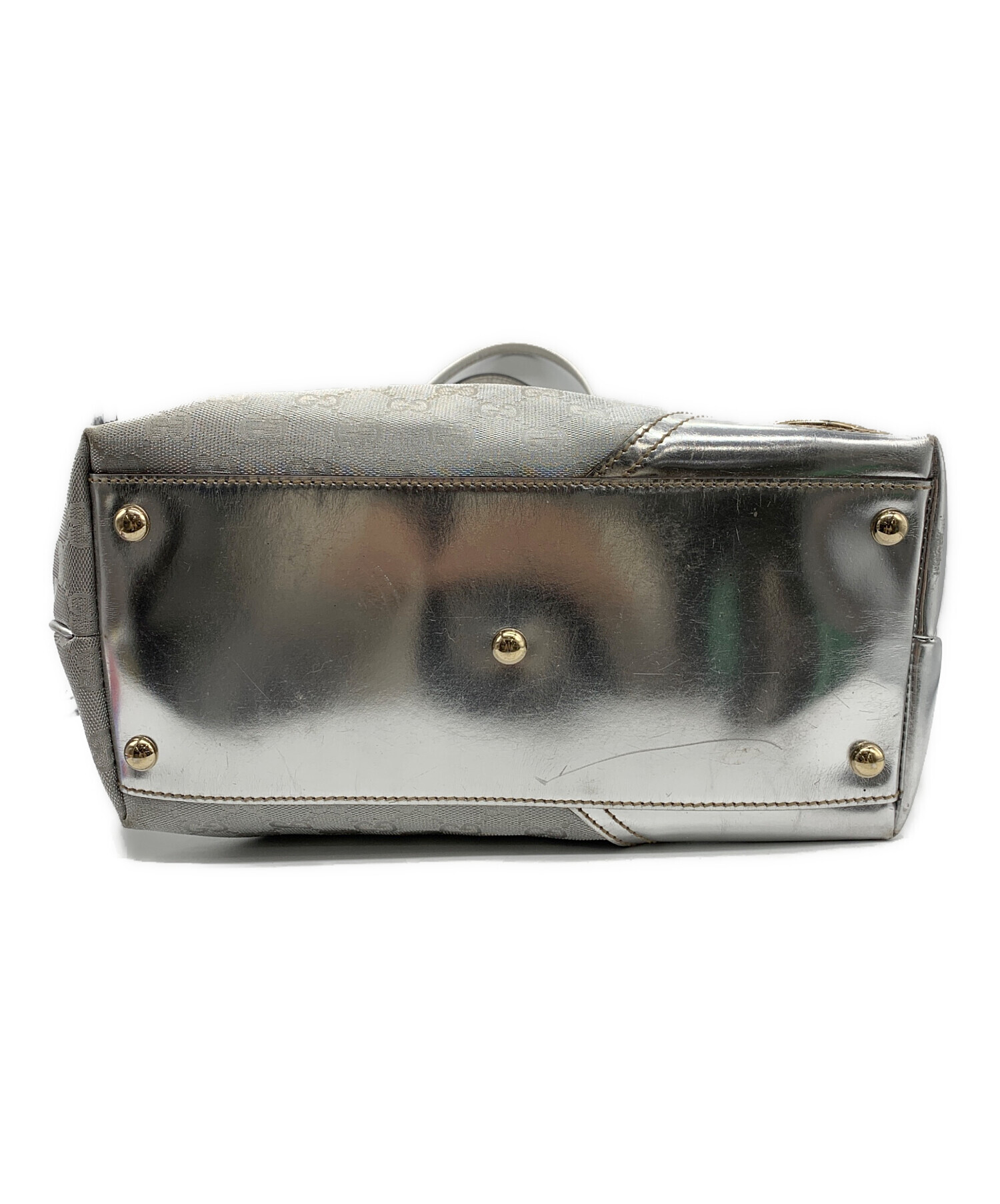 中古・古着通販】GUCCI (グッチ) トートバッグ シルバー サイズ