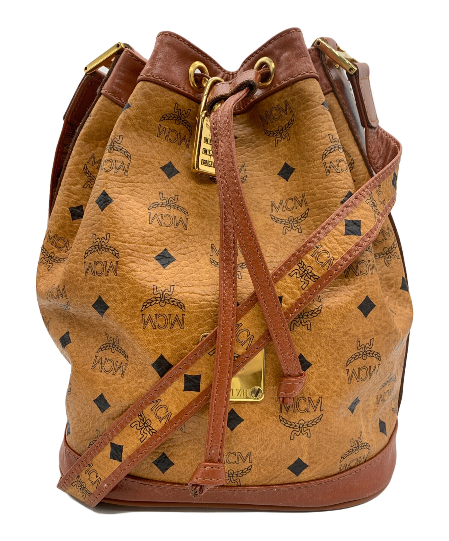 中古・古着通販】MCM (エムシーエム) 巾着ショルダーバッグ ブラウン 