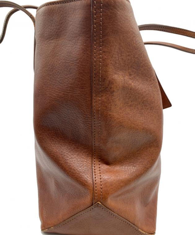 美品　Ralph Lauren レザー　ダメージ　ブラウン トートバッグ 中古・古着通販】RALPH LAUREN (ラルフローレン) トートバッグ