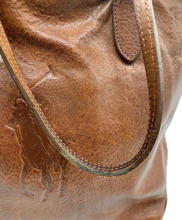 美品　Ralph Lauren レザー　ダメージ　ブラウン トートバッグ 中古・古着通販】RALPH LAUREN (ラルフローレン) トートバッグ