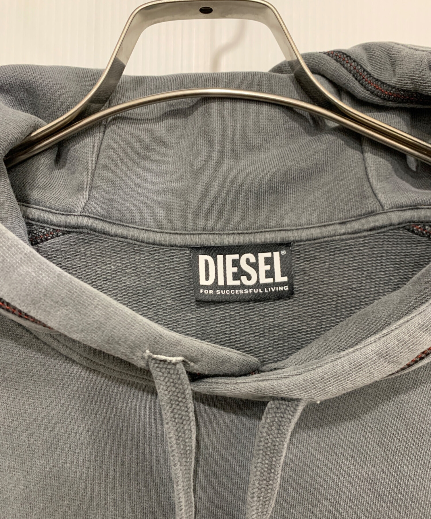中古・古着通販】DIESEL (ディーゼル) プルオーバーパーカー グレー