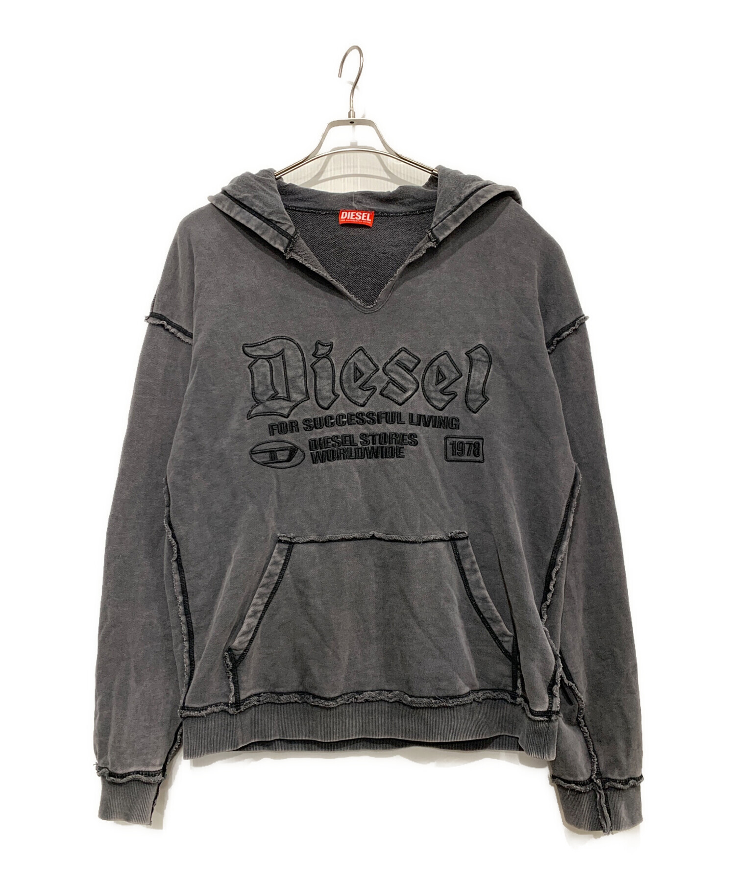 中古・古着通販】DIESEL (ディーゼル) プルオーバーパーカー グレー 