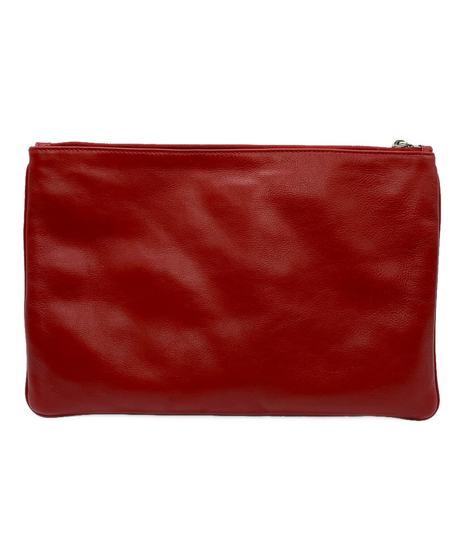 JIlSANDER ジルサンダー レザー クラッチ ボルドーdrawer 中古・古着通販】JIL SANDER (ジルサンダー) クラッチバッグ レッド