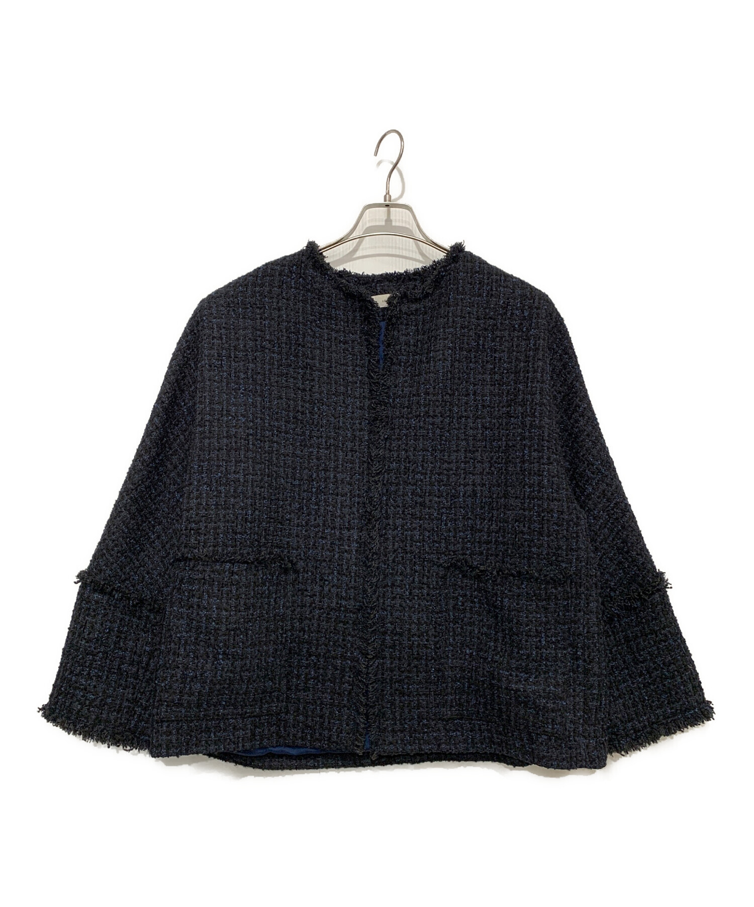 IENA navy ツイードジャケット　38 中古・古着通販】IENA (イエナ) ツイードジャケット ネイビー サイズ