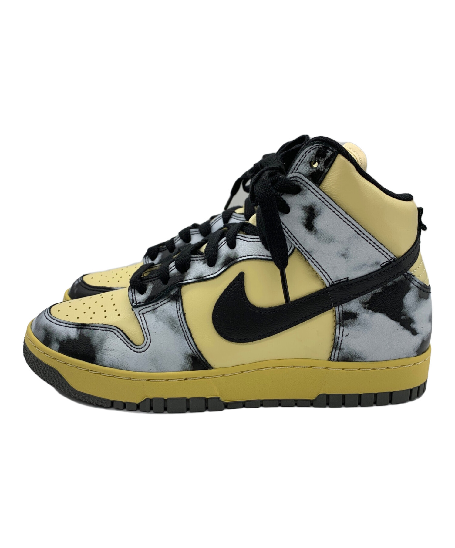 中古・古着通販】NIKE (ナイキ) ハイカットスニーカー グレー×イエロー 