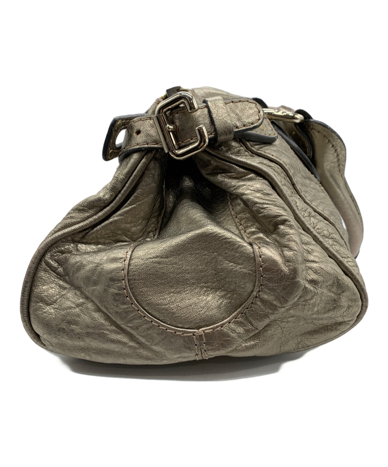 中古・古着通販】Chloe (クロエ) ハンドバッグ メタリックベージュ