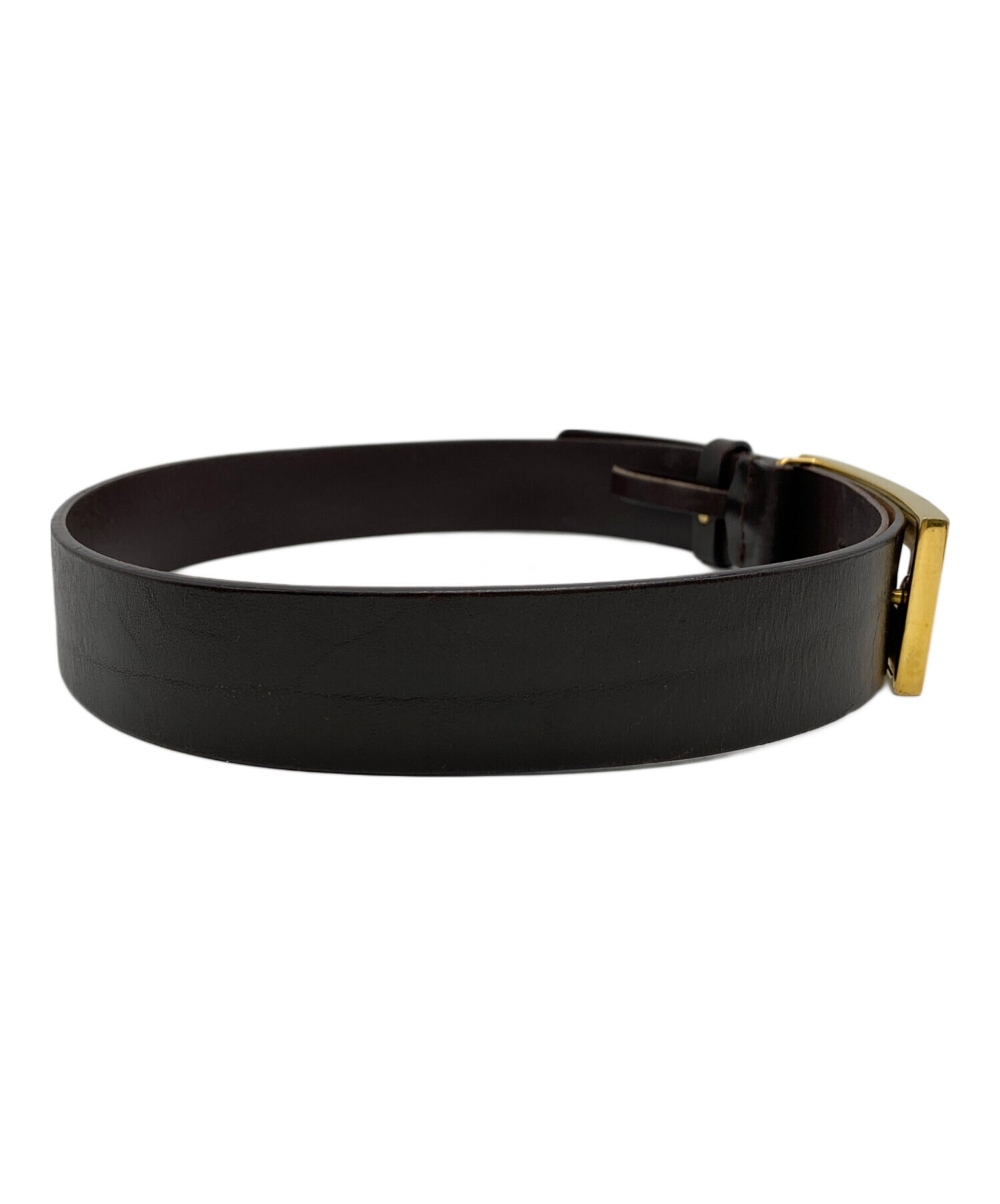 GUCCI ロゴ入りレザーベルト ブラック/ブラウン 中古・古着通販】GUCCI (グッチ) レザーベルト ブラウン｜ブランド