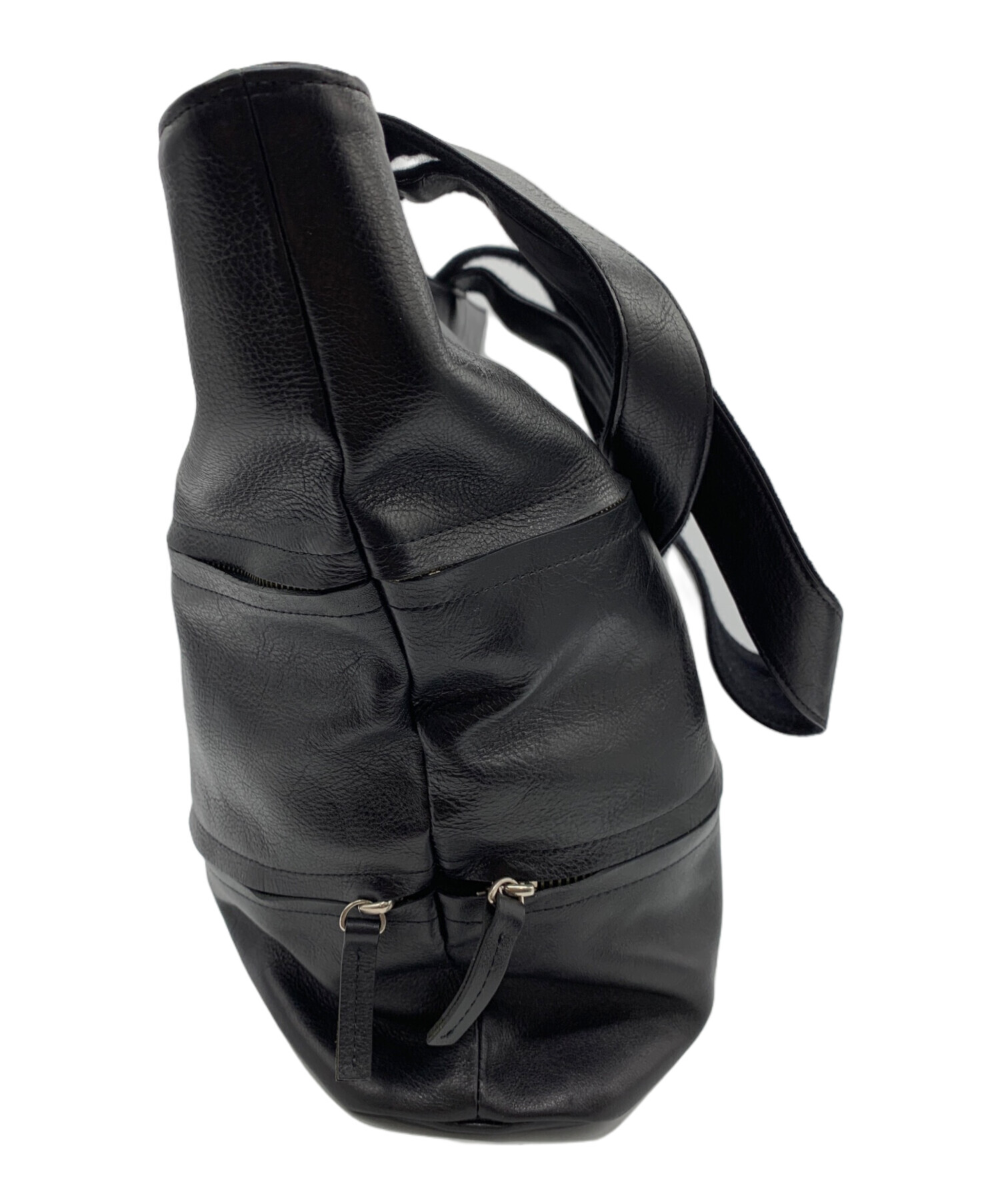 Yohji Yamamoto ノアール　黒レザートートバッグ 中古・古着通販】yohji yamamoto+Noir (ヨウジヤマモトプリュス