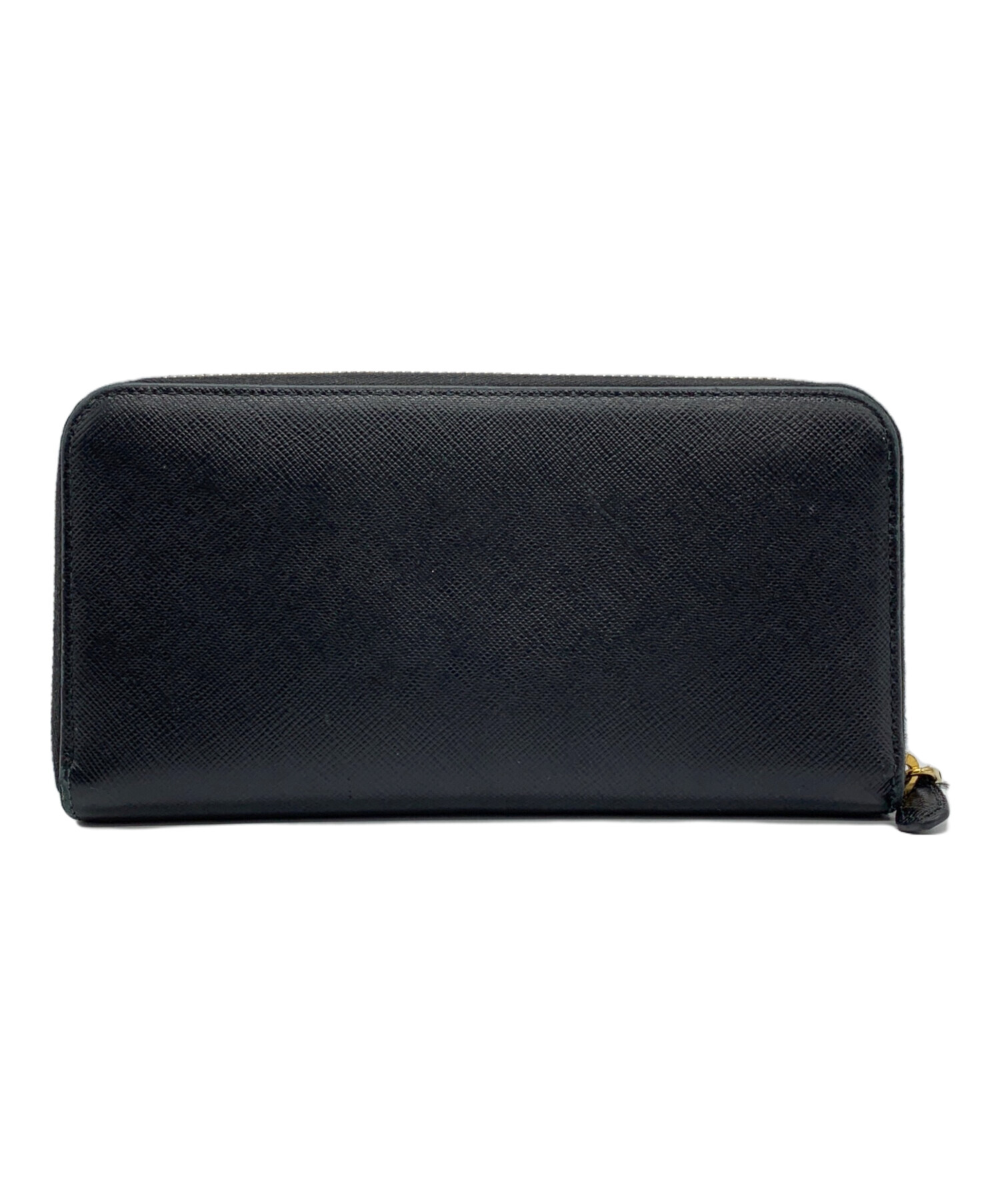 中古・古着通販】PRADA (プラダ) ラウンドファスナー長財布 ブラック