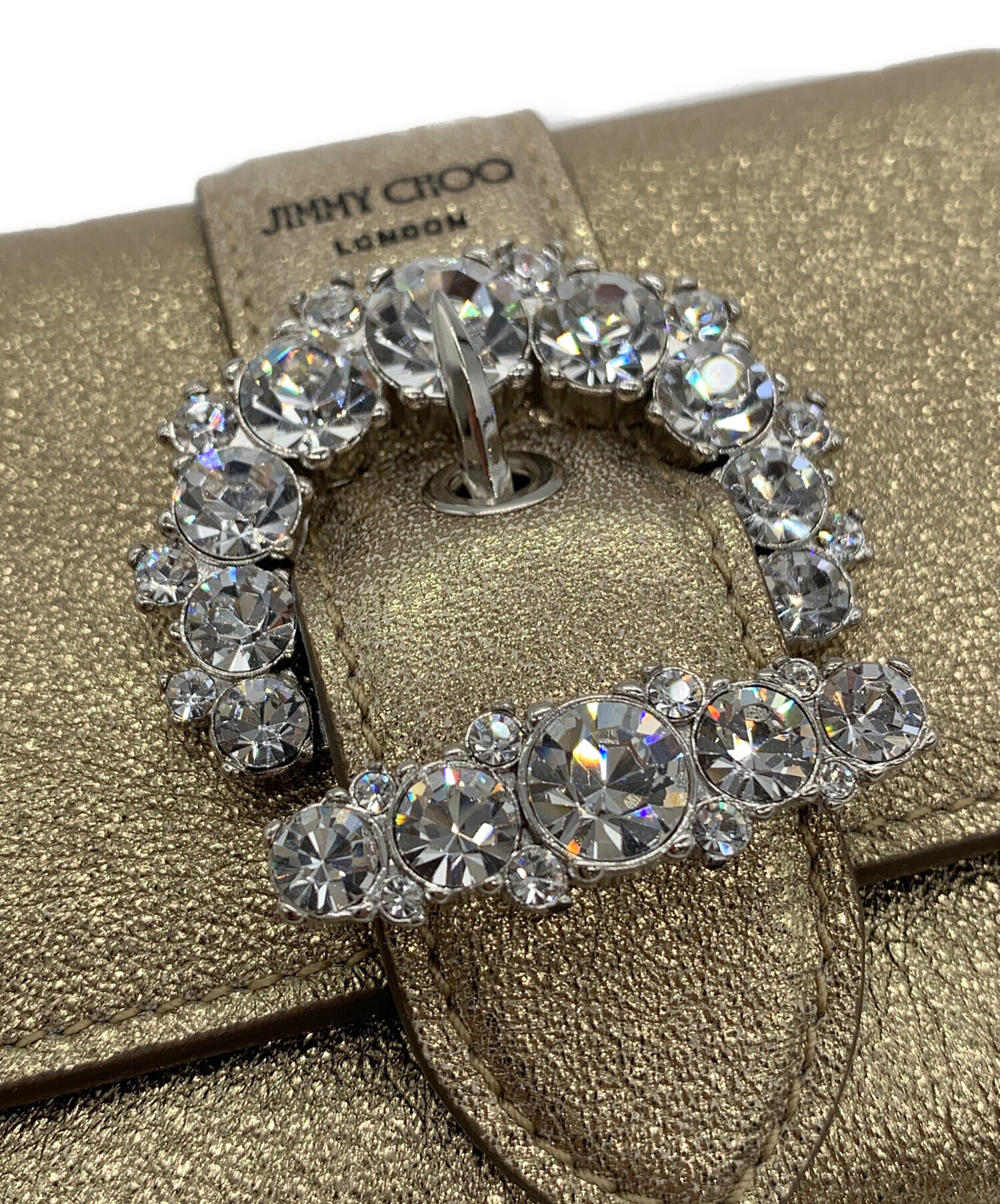未使用品　jimmy choo 二つ折り財布　ゴールド 中古・古着通販】JIMMY CHOO (ジミーチュウ) 3つ折り財布 ゴールド