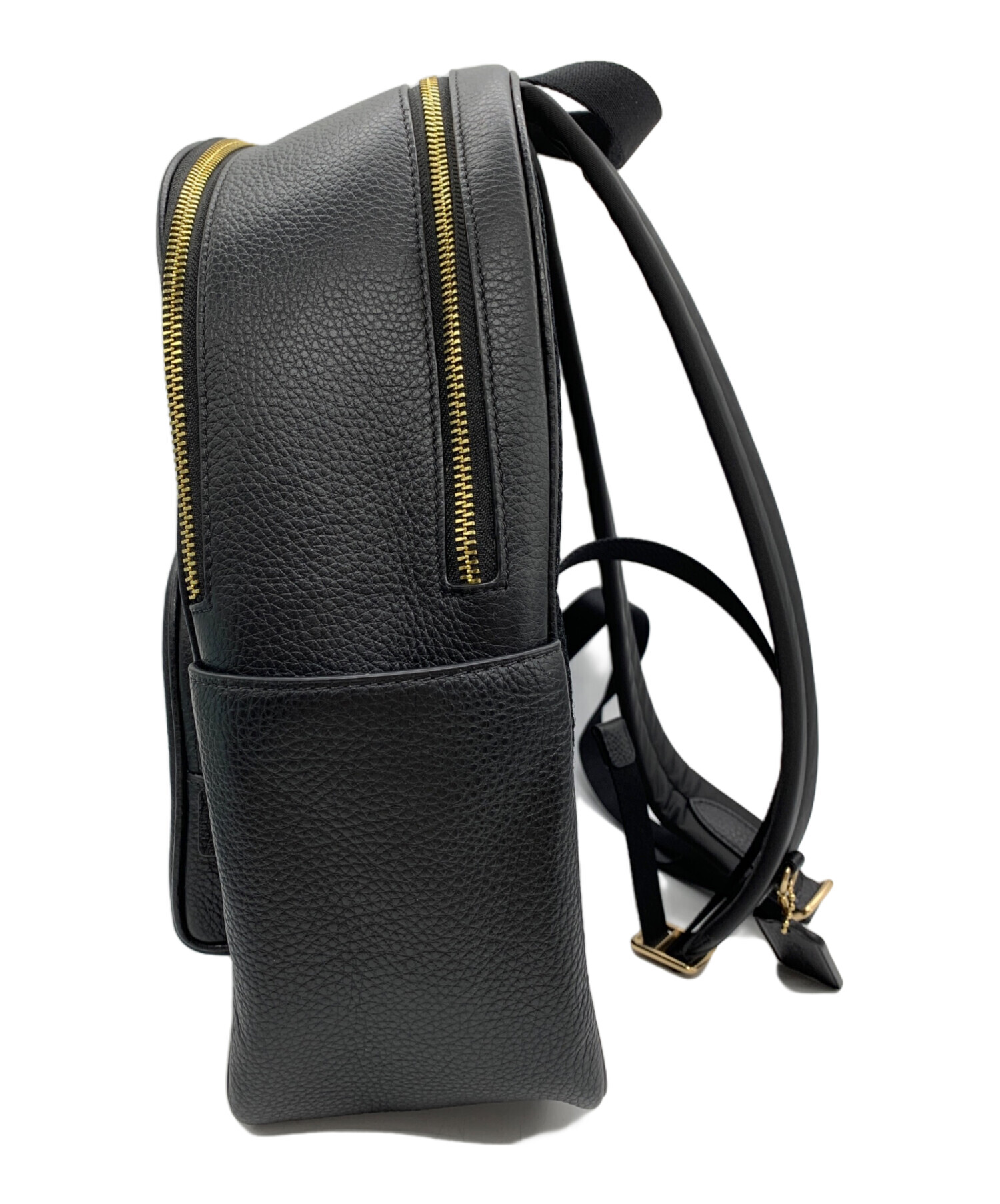 (中古)COACH レザーリュック 中古・古着通販】COACH (コーチ) レザーリュック ブラック｜ブランド