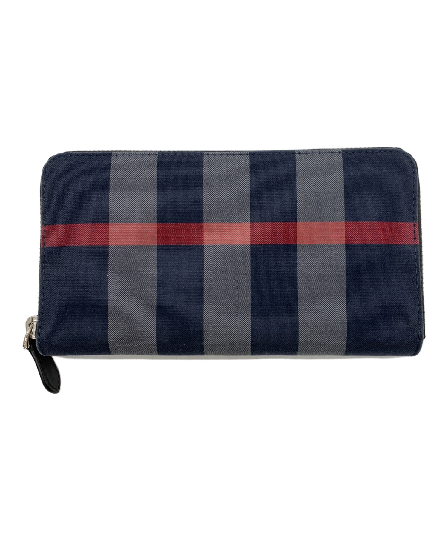 中古・古着通販】BURBERRY (バーバリー) 長財布 ネイビー×グレー