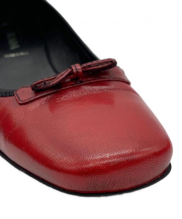 中古・古着通販】PRADA (プラダ) リボンローパンプス レッド サイズ:37