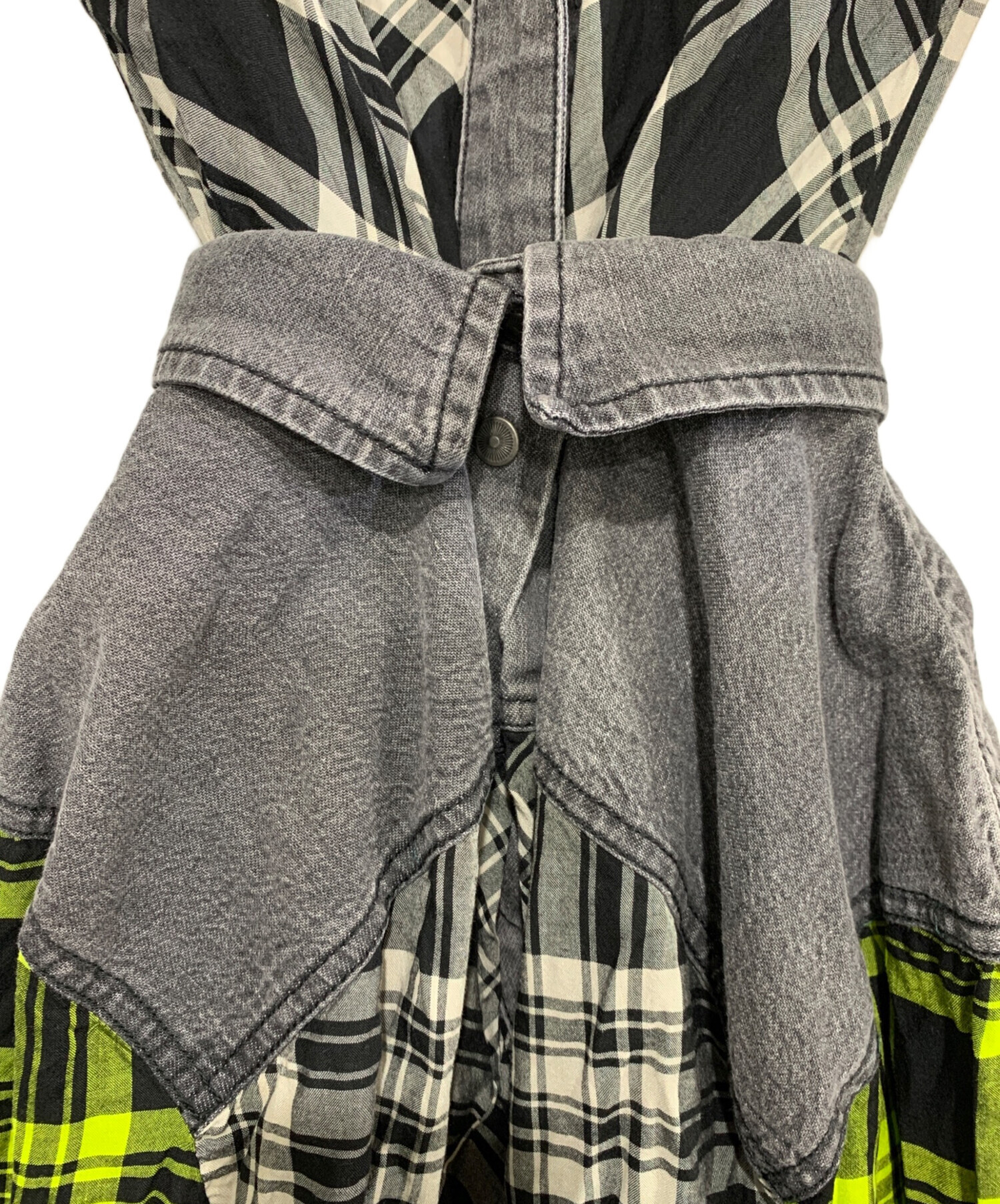 中古・古着通販】DIESEL (ディーゼル) 長袖ワンピース グレー×ブラック  