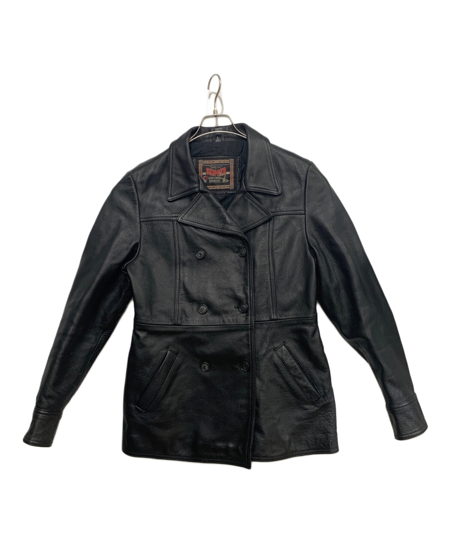 中古・古着通販】skipper (スキッパー) レザージャケット ブラック