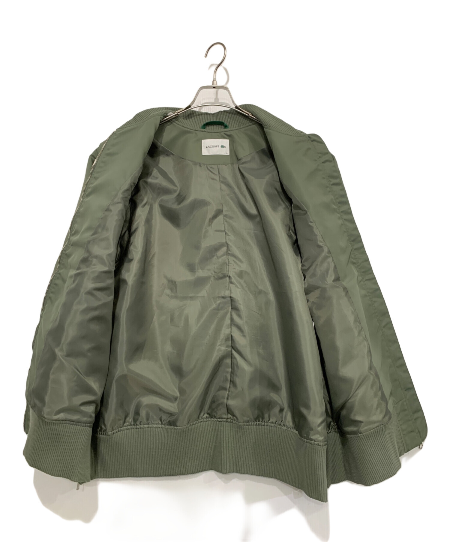 LACOSTE ダークグリーン ジップアップジャケット XS ラコステ LACOSTE 『Lacoste x Netflix』 総柄ジップアップジャケット