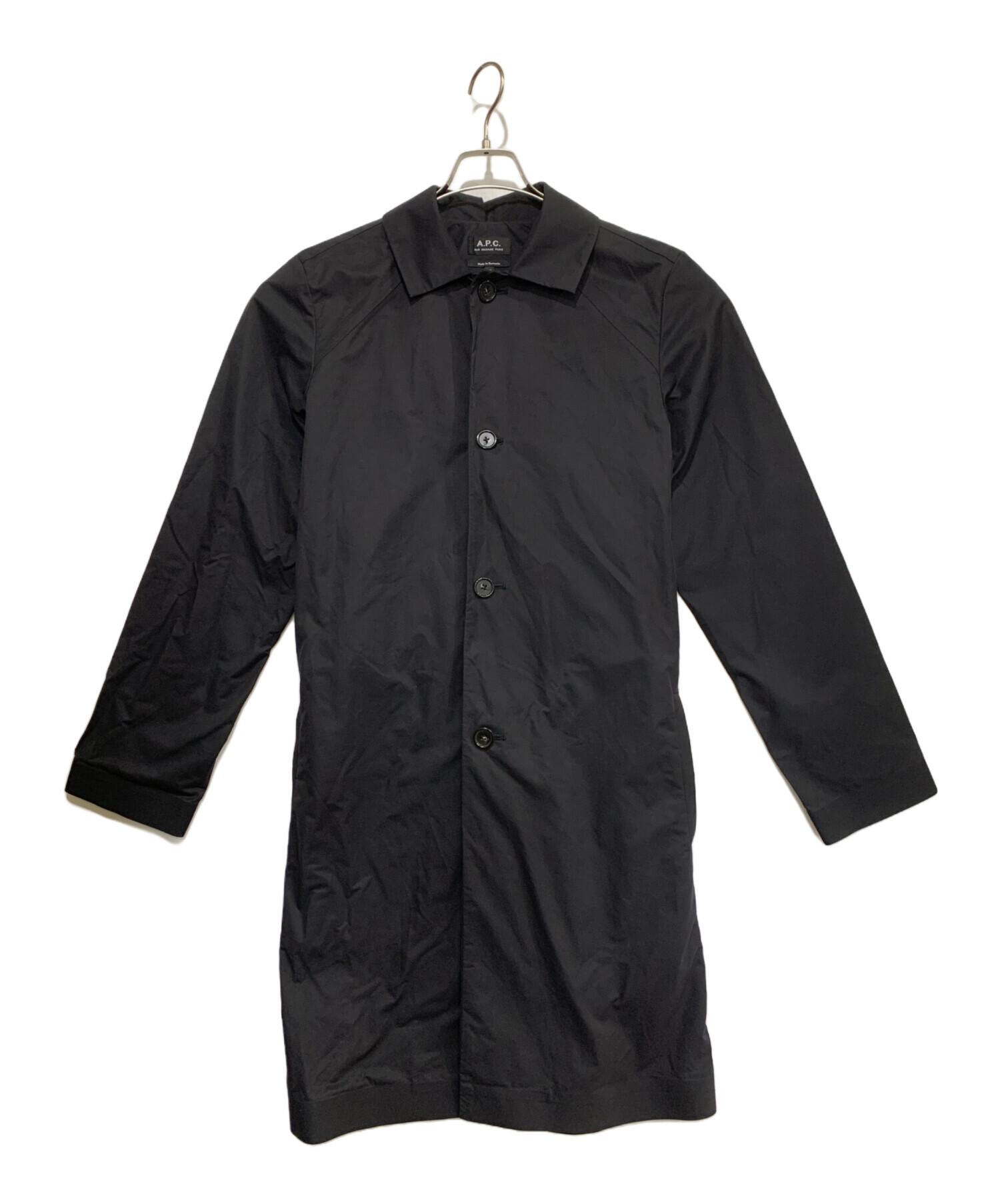 中古・古着通販】A.P.C. (アーペーセー) ステンカラーコート ブラック