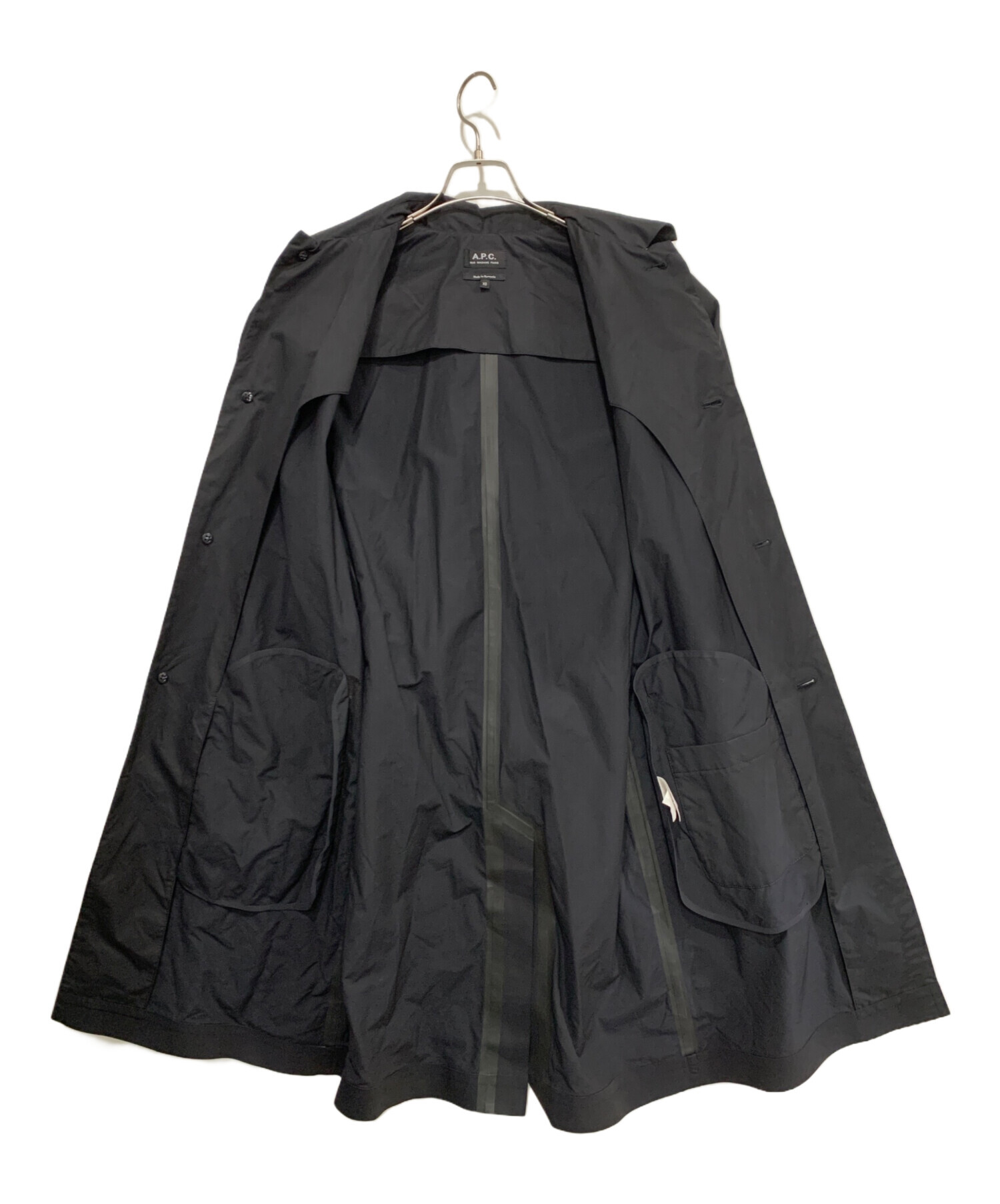 中古・古着通販】A.P.C. (アーペーセー) ステンカラーコート ブラック