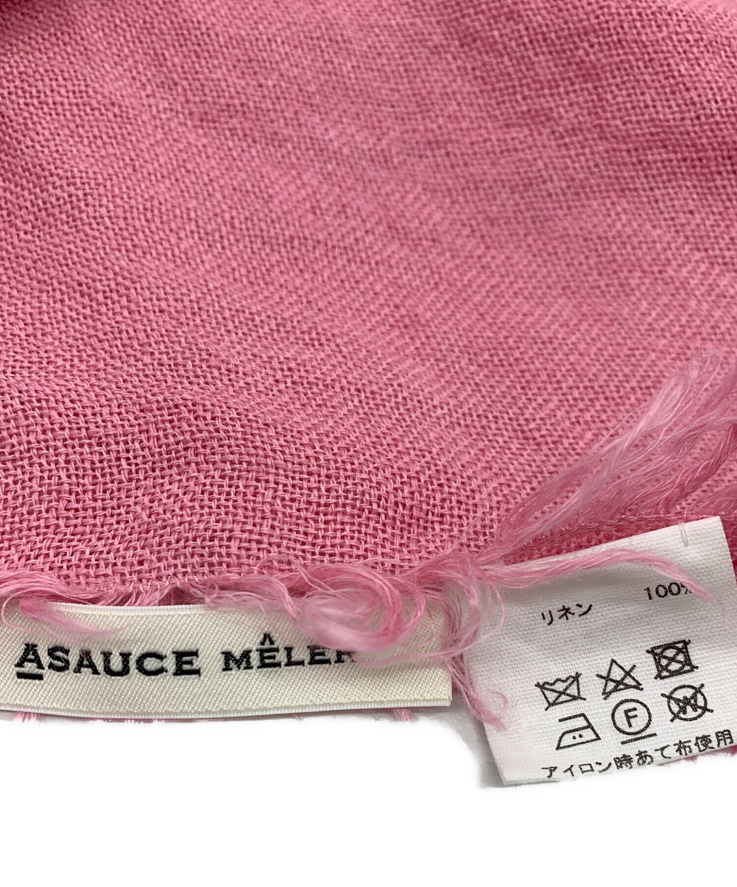 中古・古着通販】ASAUCE MELER (アソースメレ) リネンストール ピンク