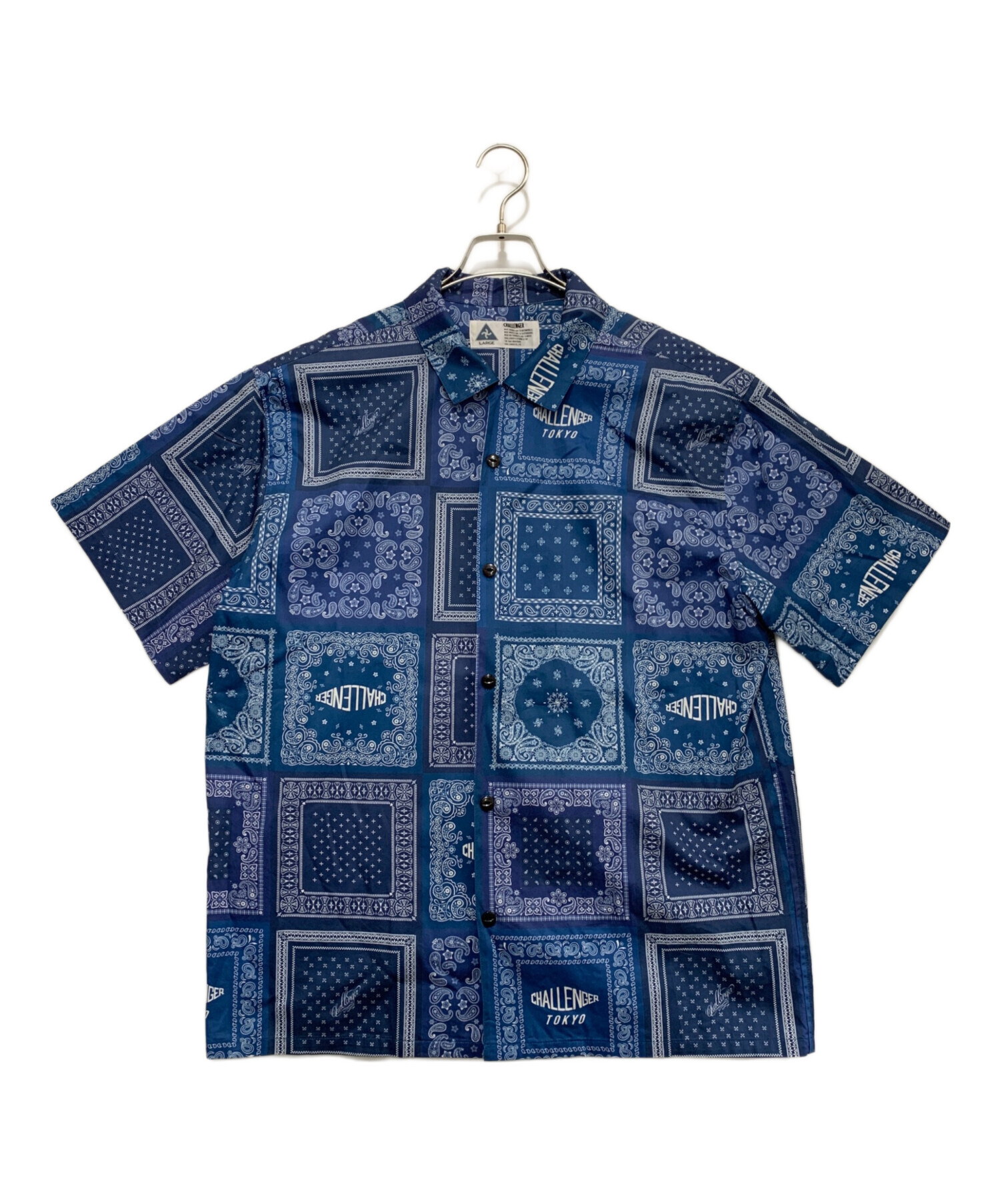 CHALLENGER バンダナ柄 半袖シャツ L CHALLENGER/L/S BANDANA NEL SHIRT/RED | 起毛したネル生地にバンダナ