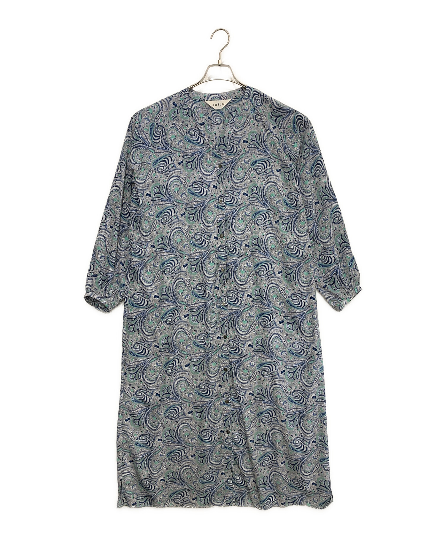 中古・古着通販】SOEJU (ソージュ) 長袖ワンピース ブルー｜ブランド