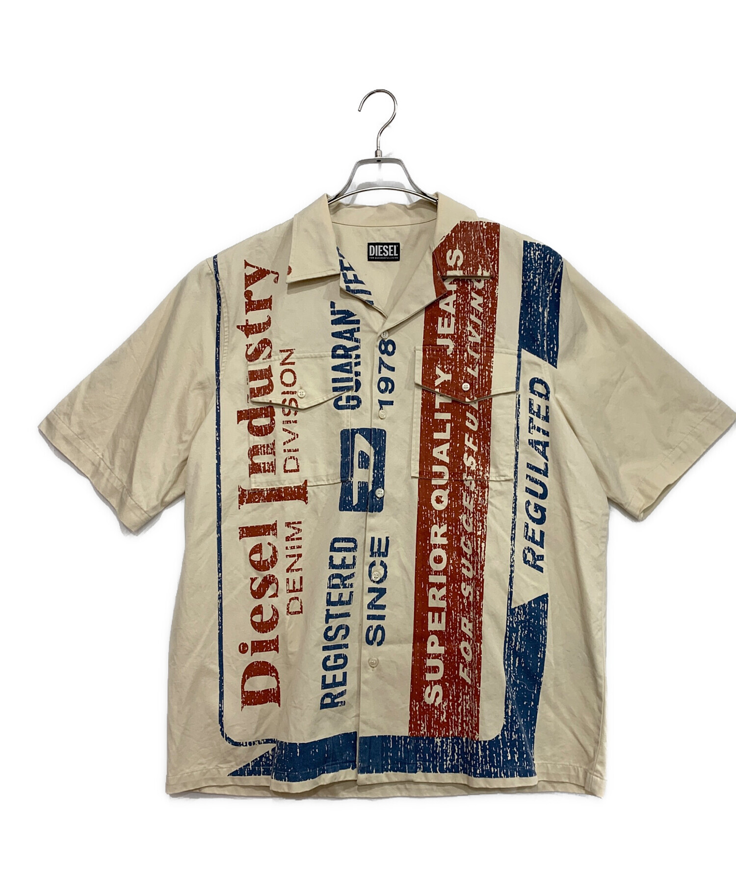 中古・古着通販】DIESEL (ディーゼル) 半袖シャツ ベージュ サイズ:50