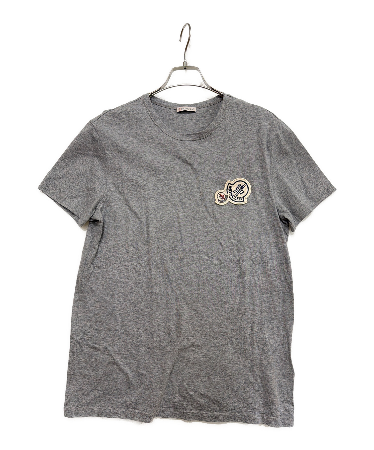 MONCLER グレー 半袖Tシャツ 中古・古着通販】MONCLER (モンクレール) 半袖カットソー グレー